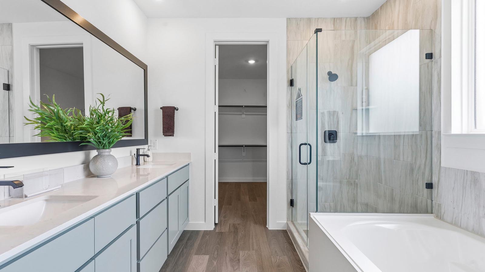 primary bathroom with one window