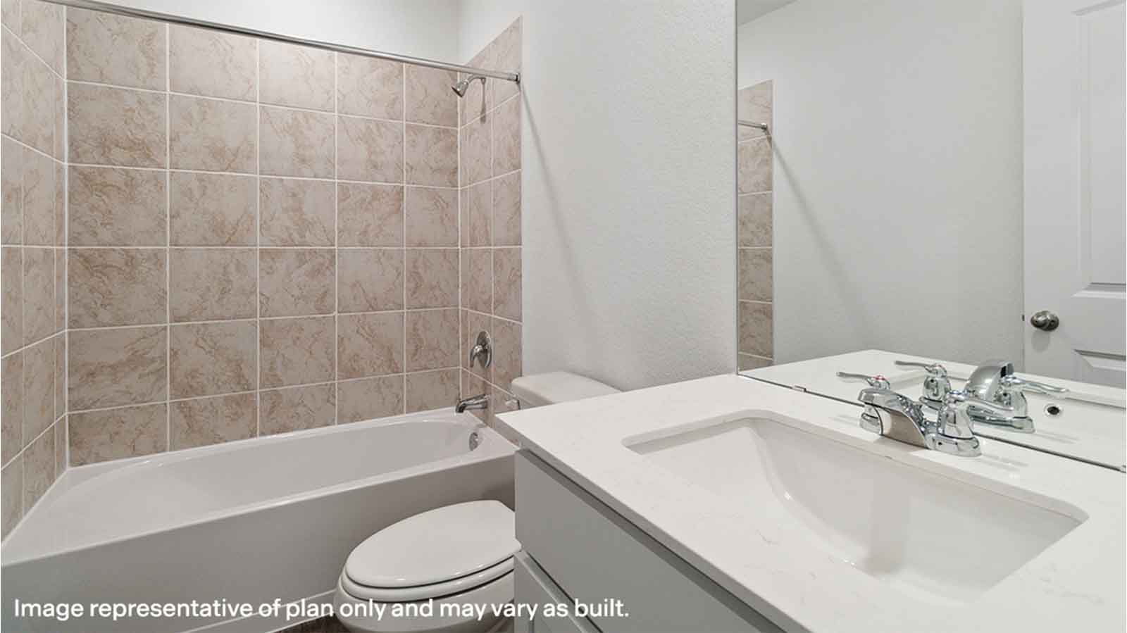 secondary bathroom vanity with one sink