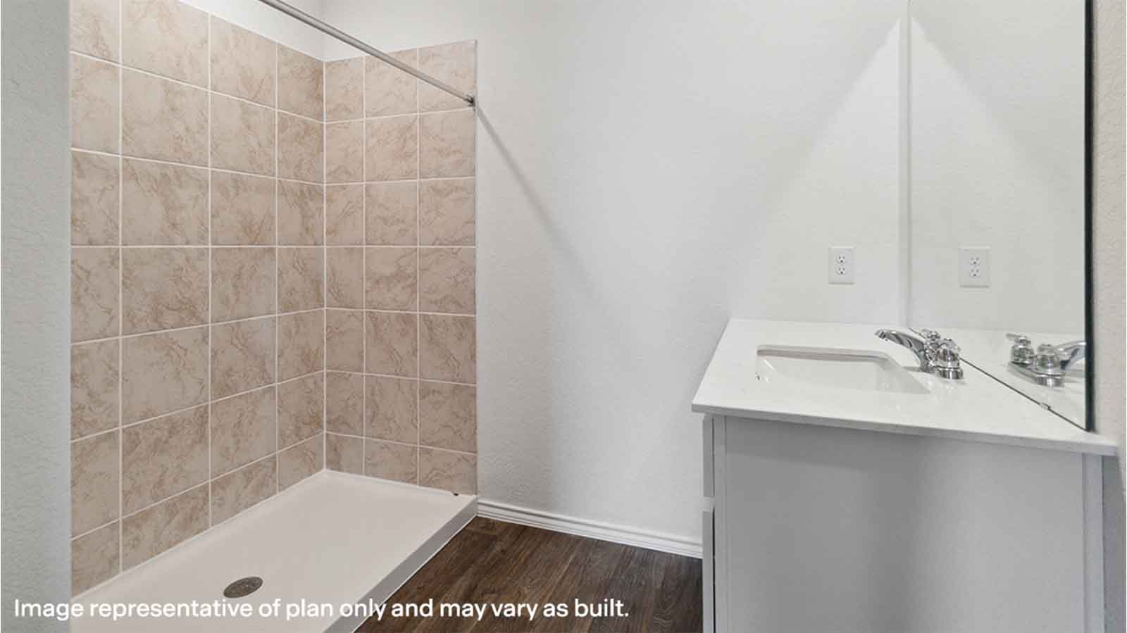 primary bathroom with stand alone shower