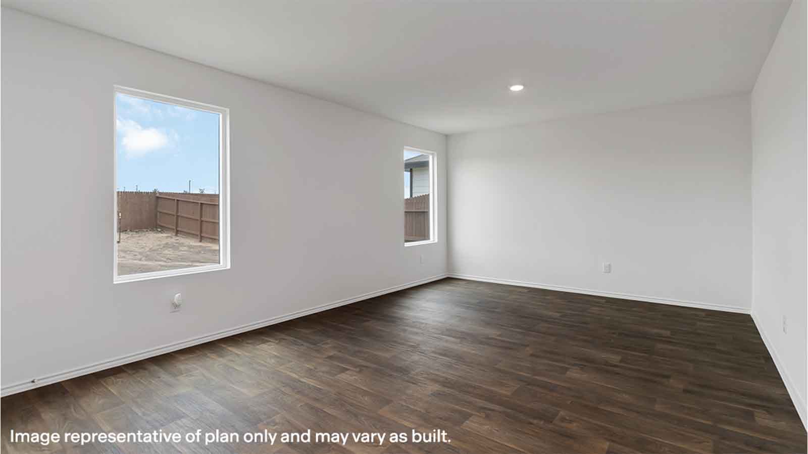 living room with two windows