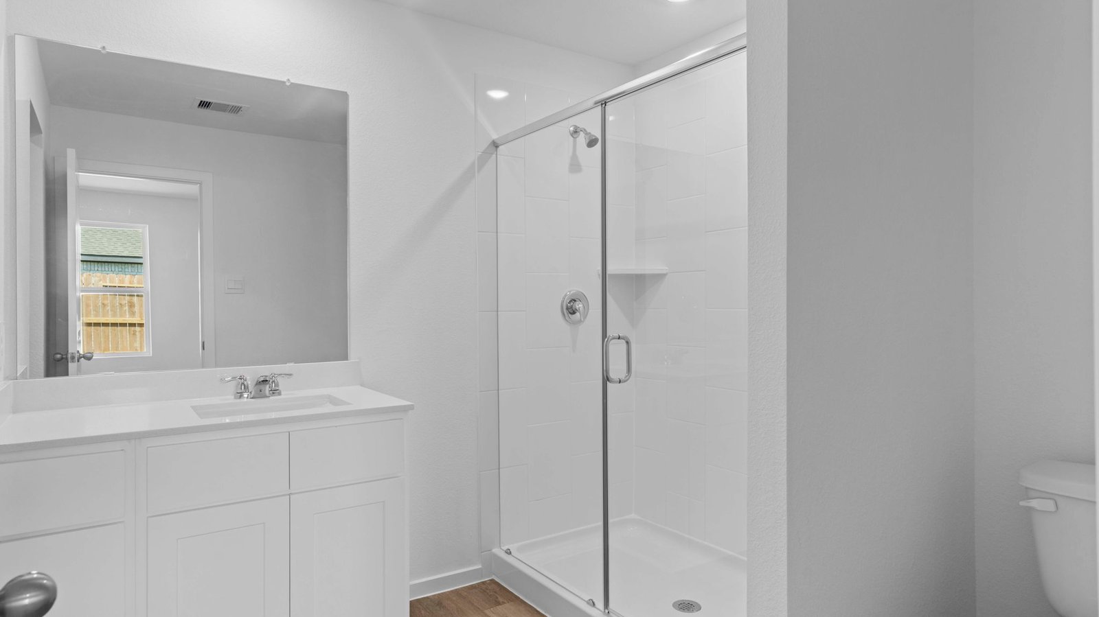 primary bathroom with stand alone shower