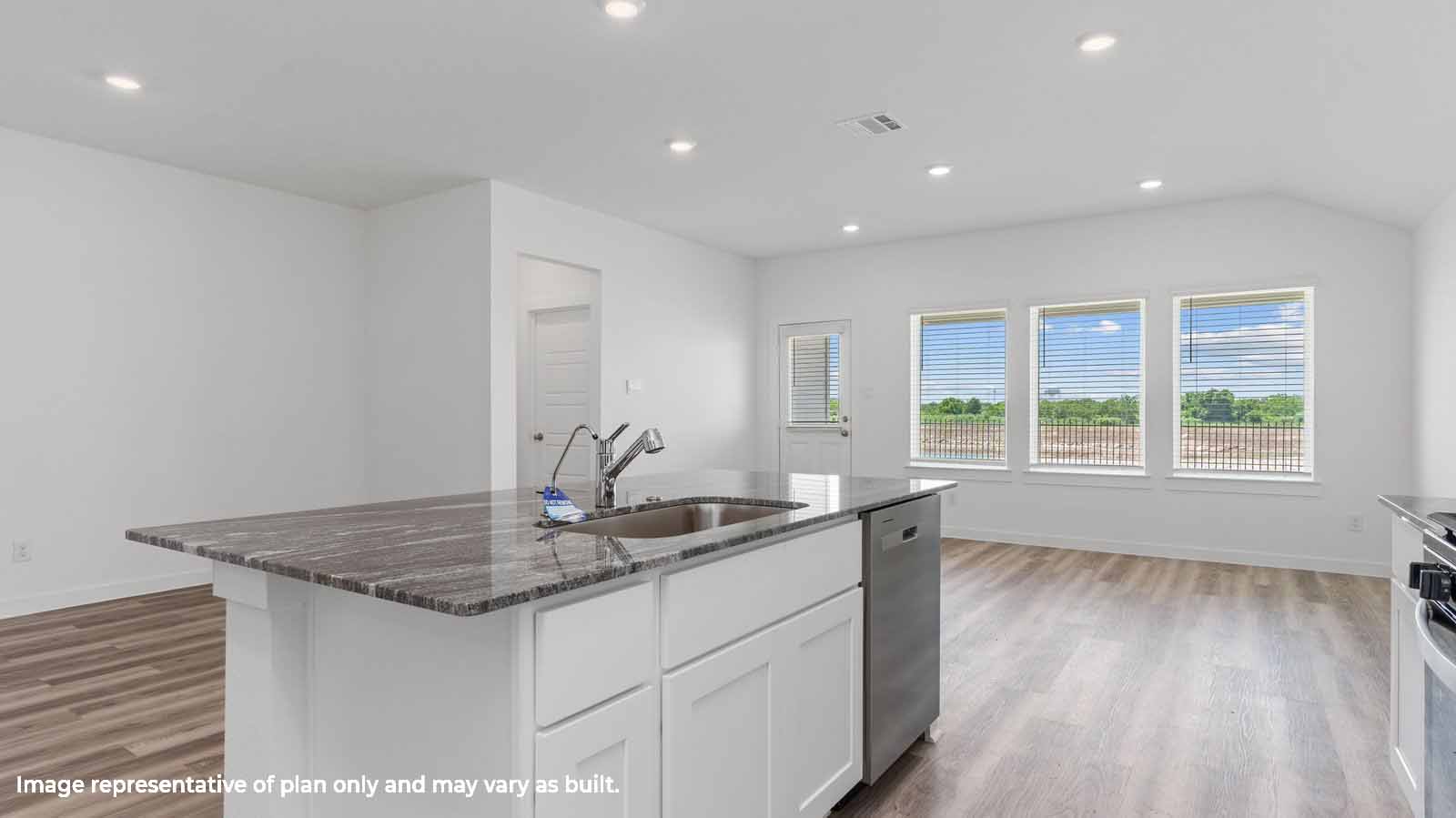 open concept kitchen with a large island