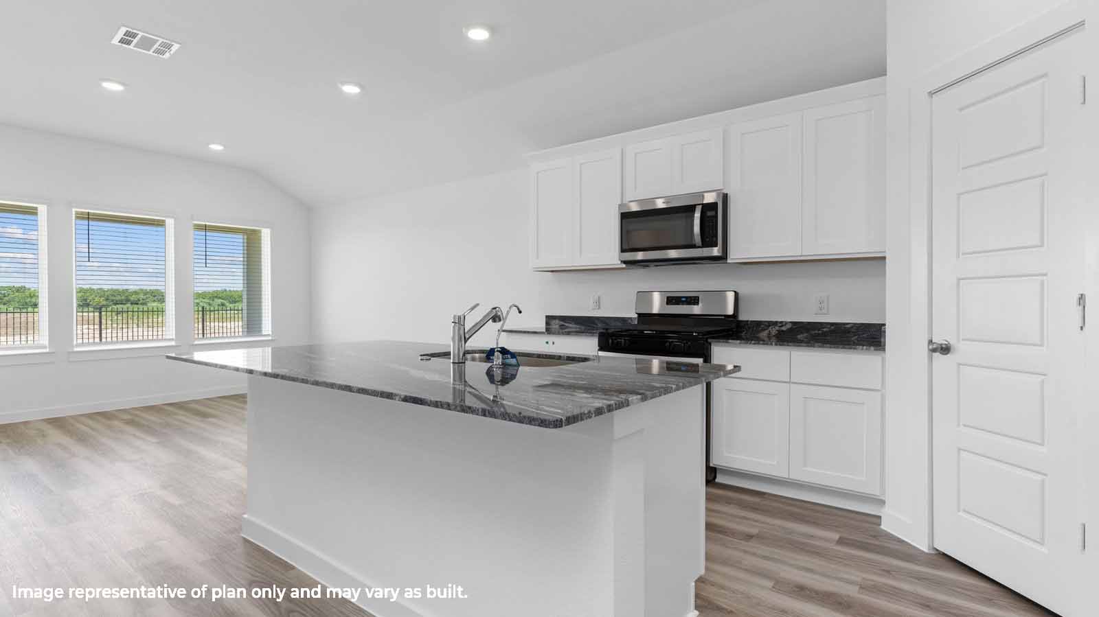 open concept kitchen with a large island