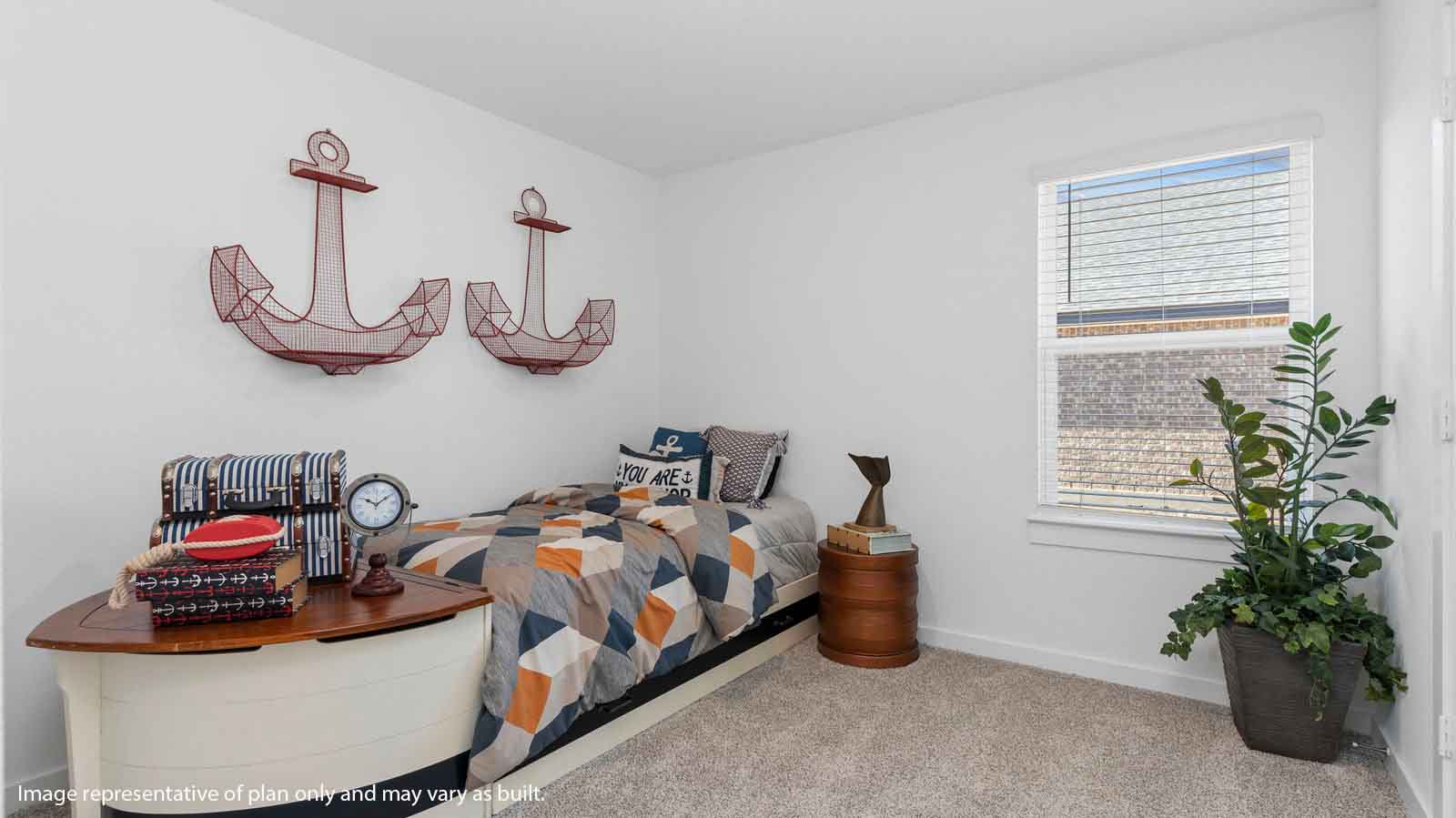 Secondary bedroom with one large window