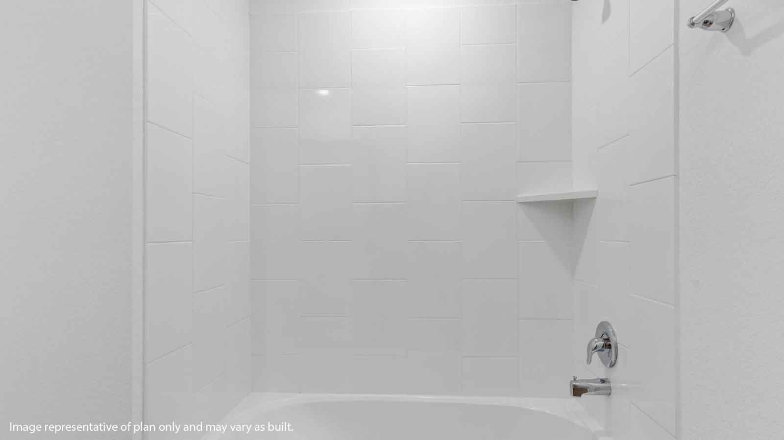 Secondary bathroom with a bathtub and shower combo