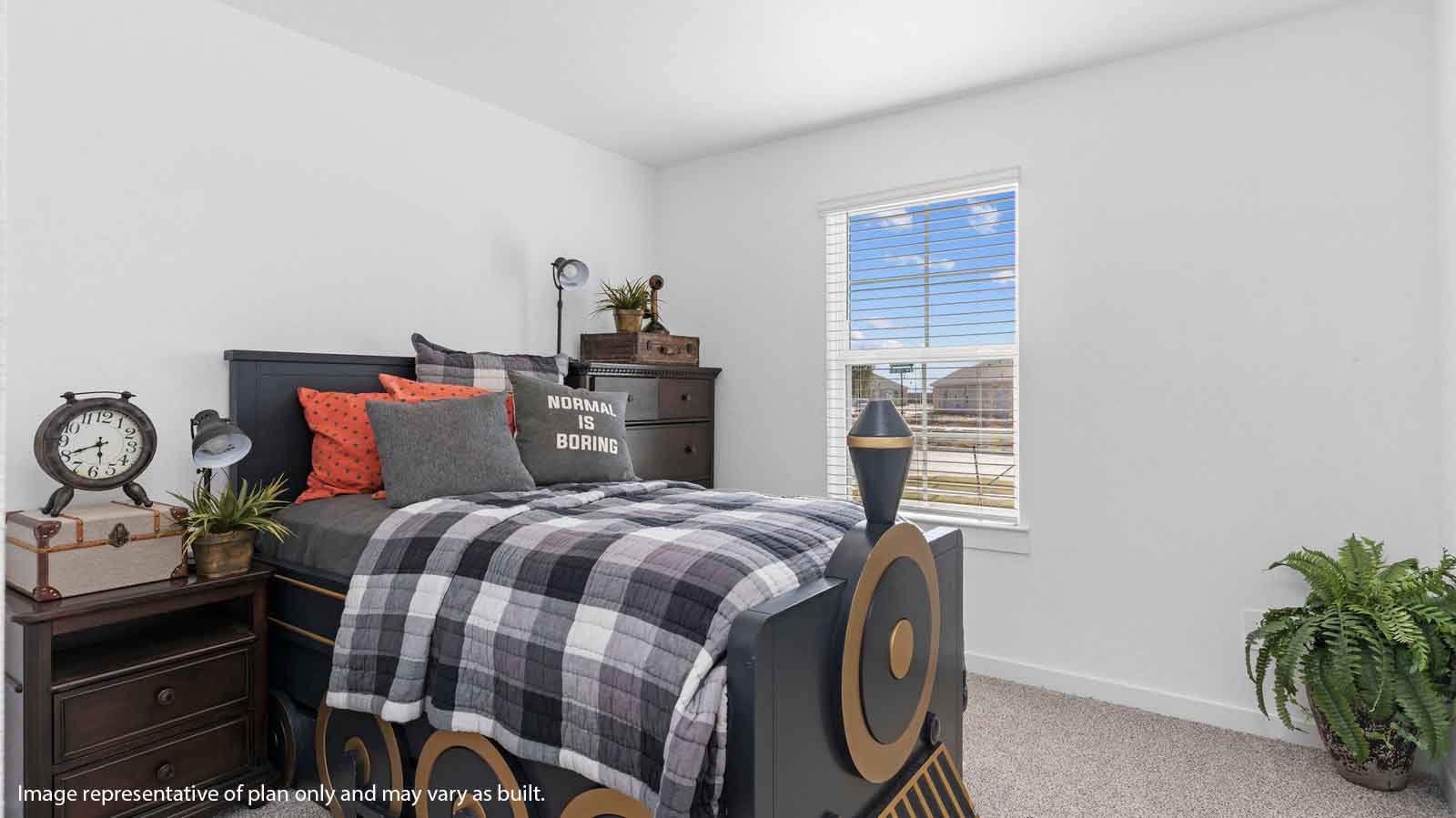 Secondary bedroom with one large window