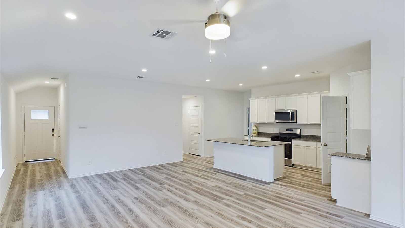 Open concept kitchen and living room