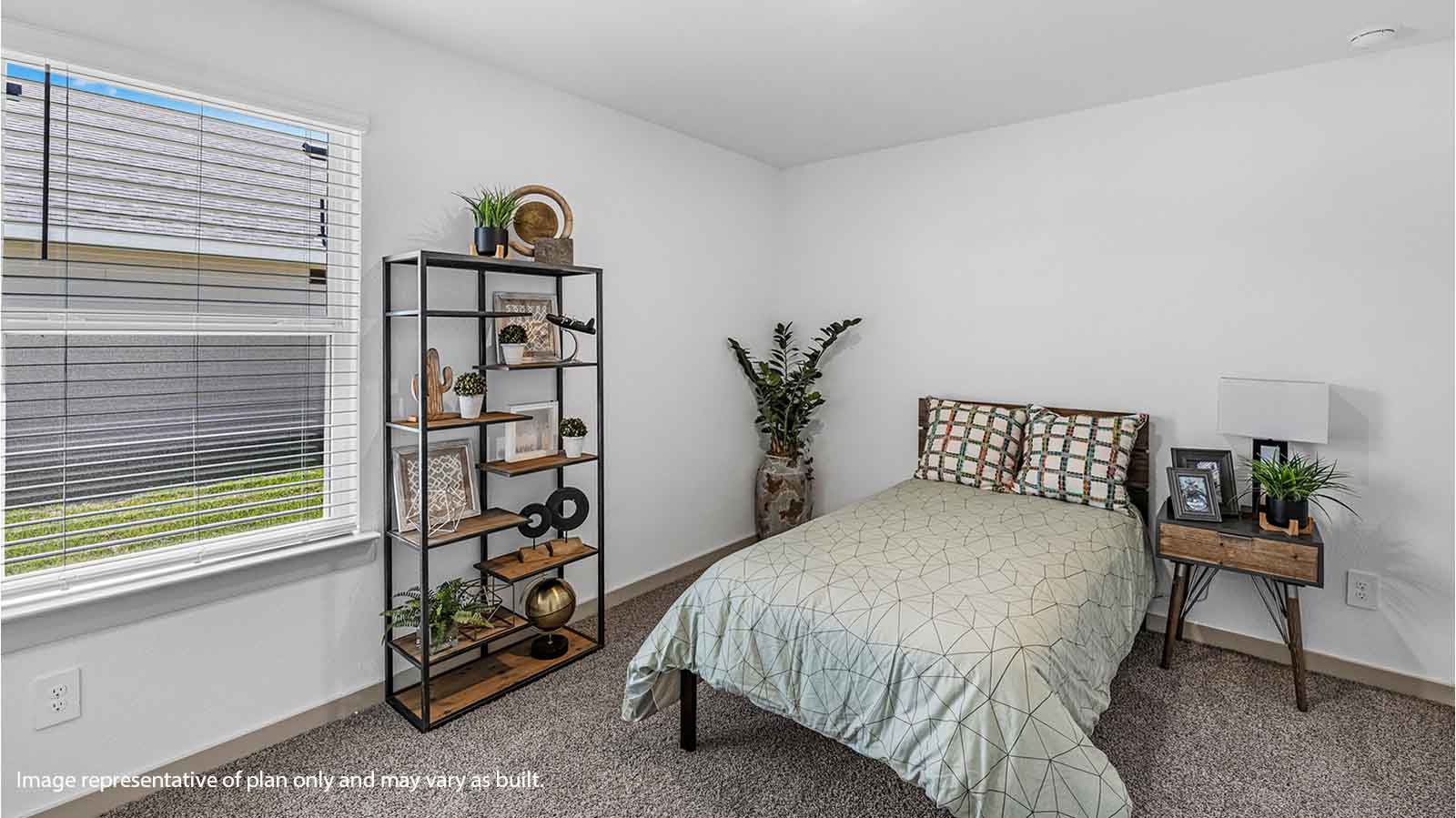 Secondary bedroom with one large mirror