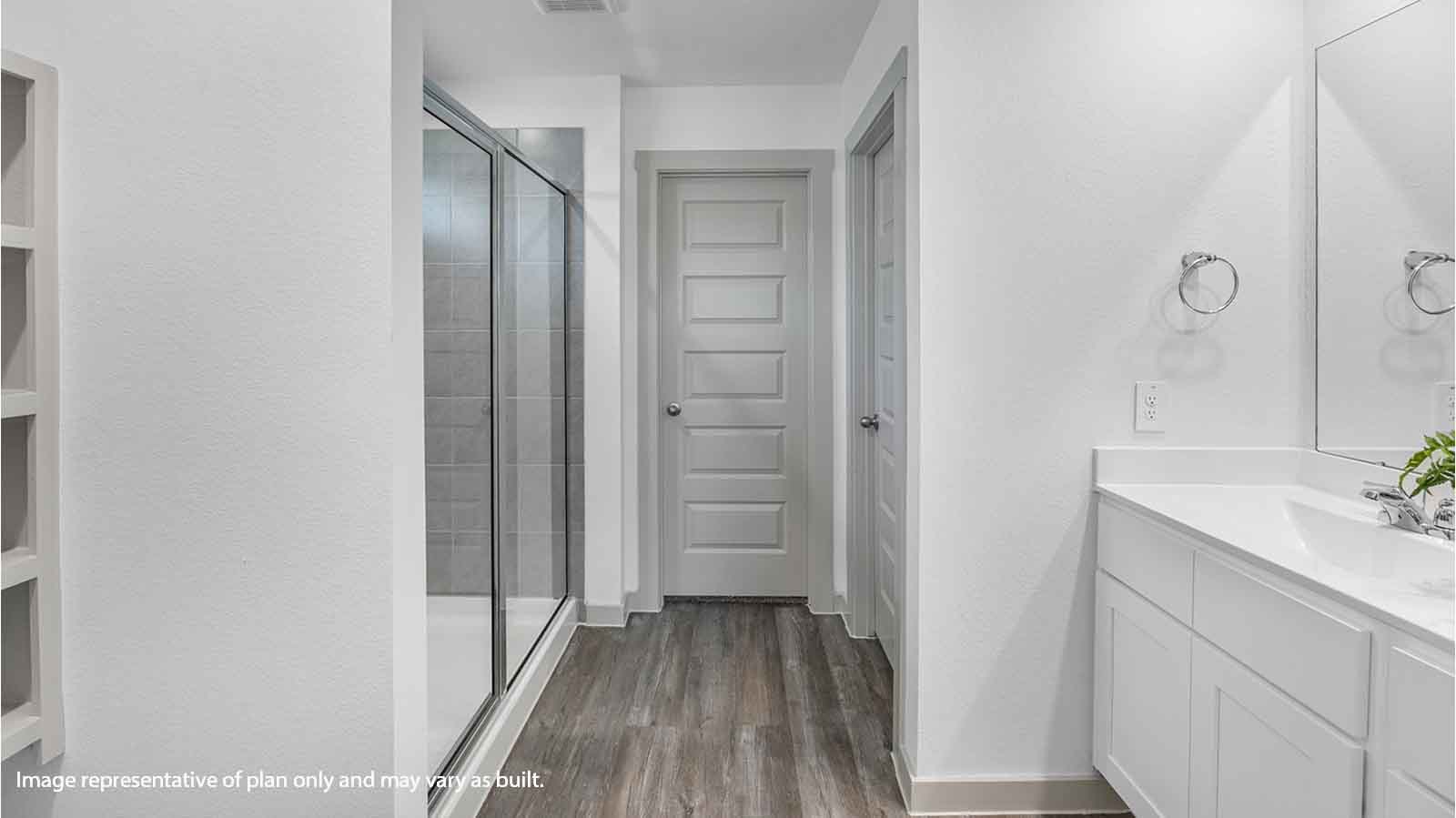 Spacious primary bathroom