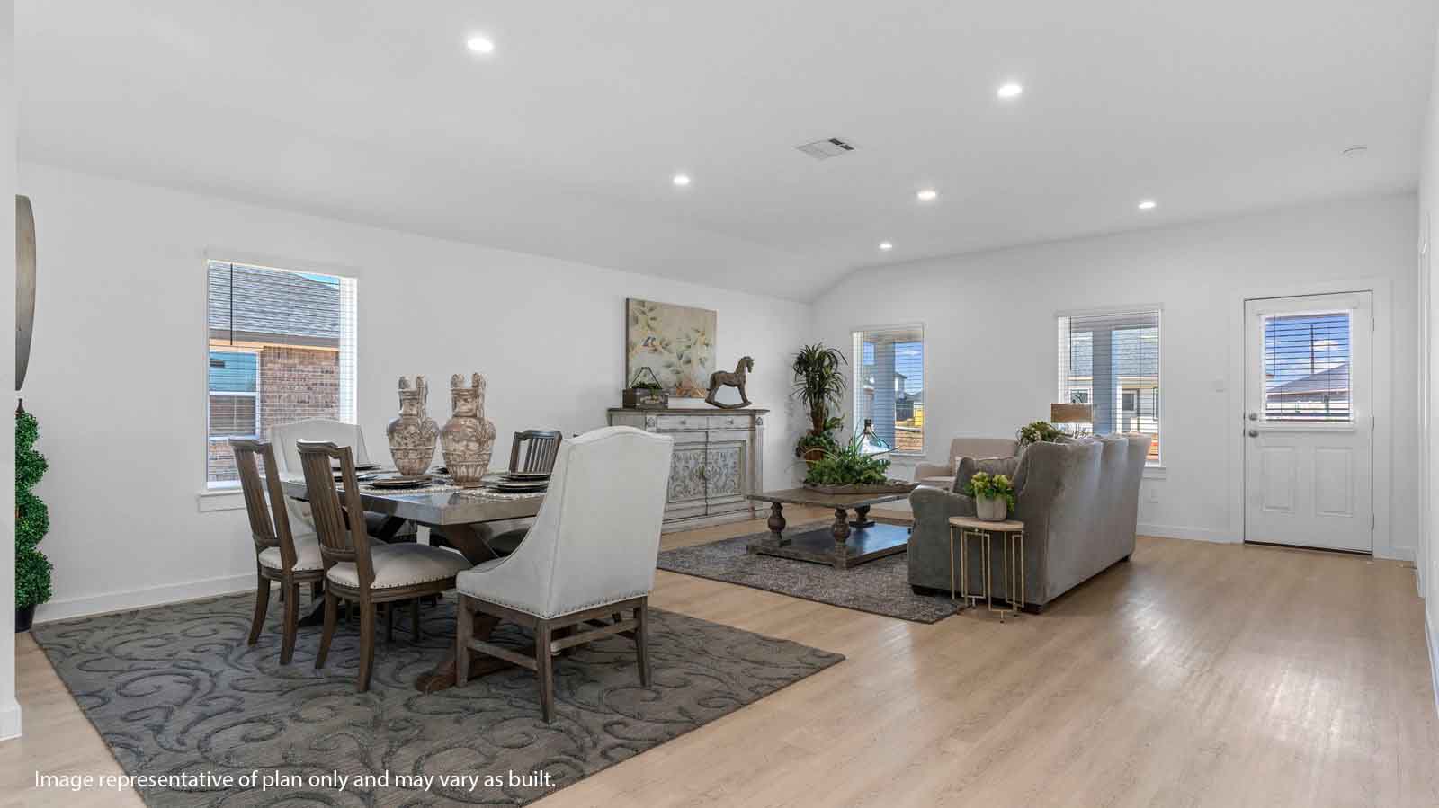 open concept dining room and living room