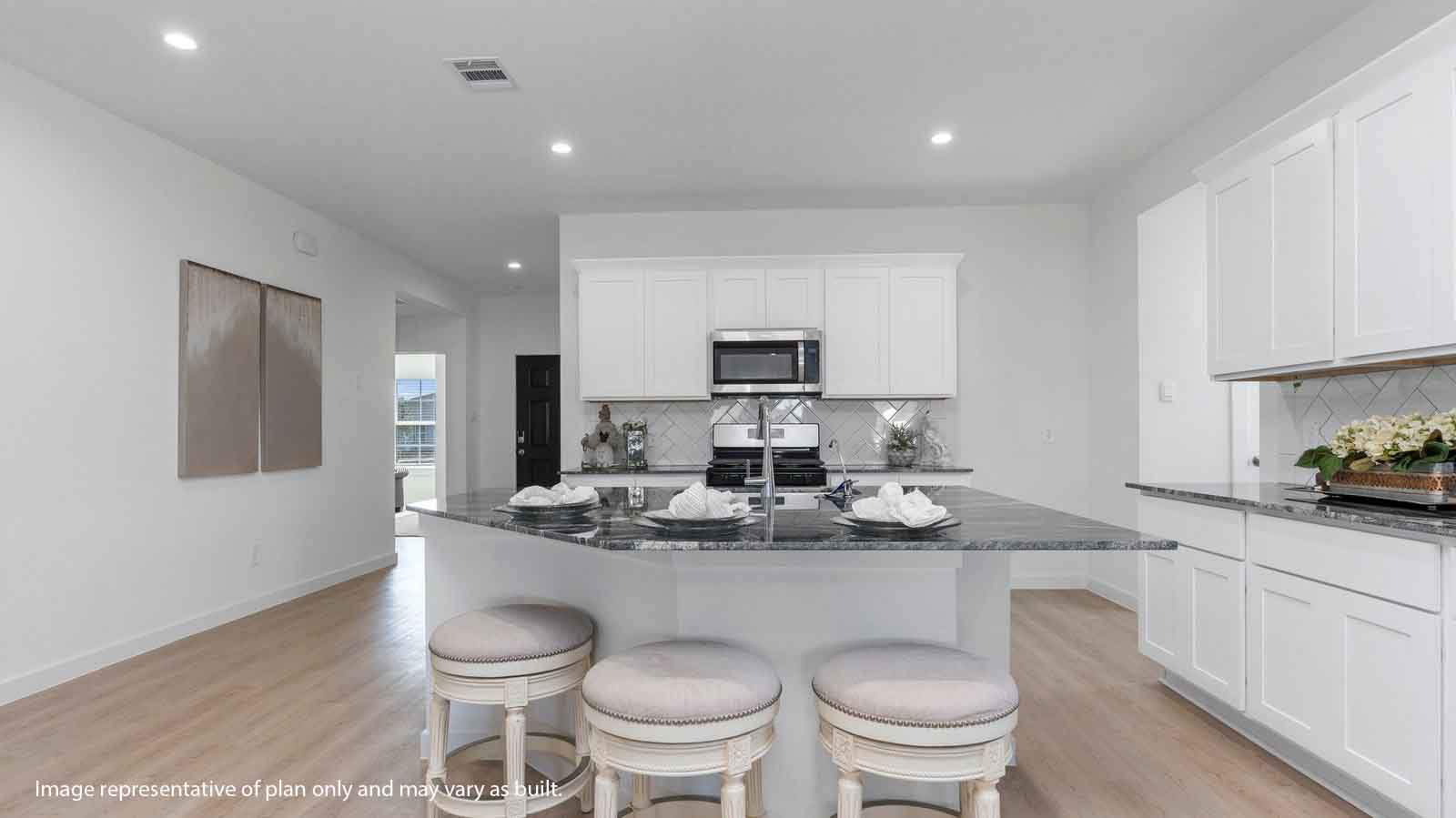 kitchen with large island