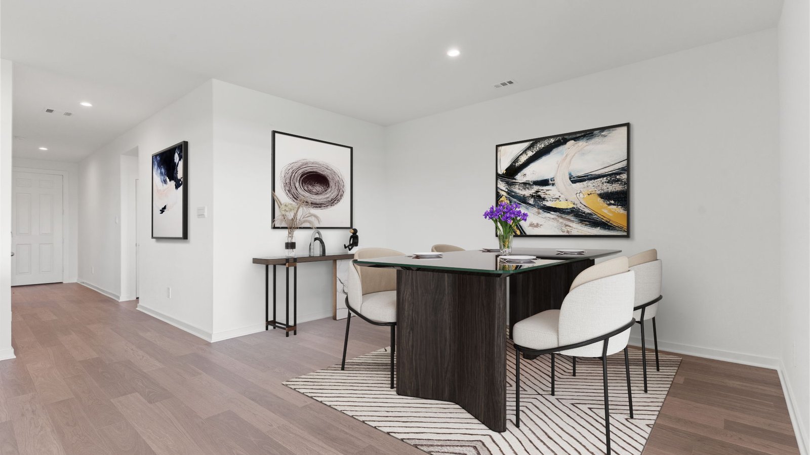 dining room located off kitchen