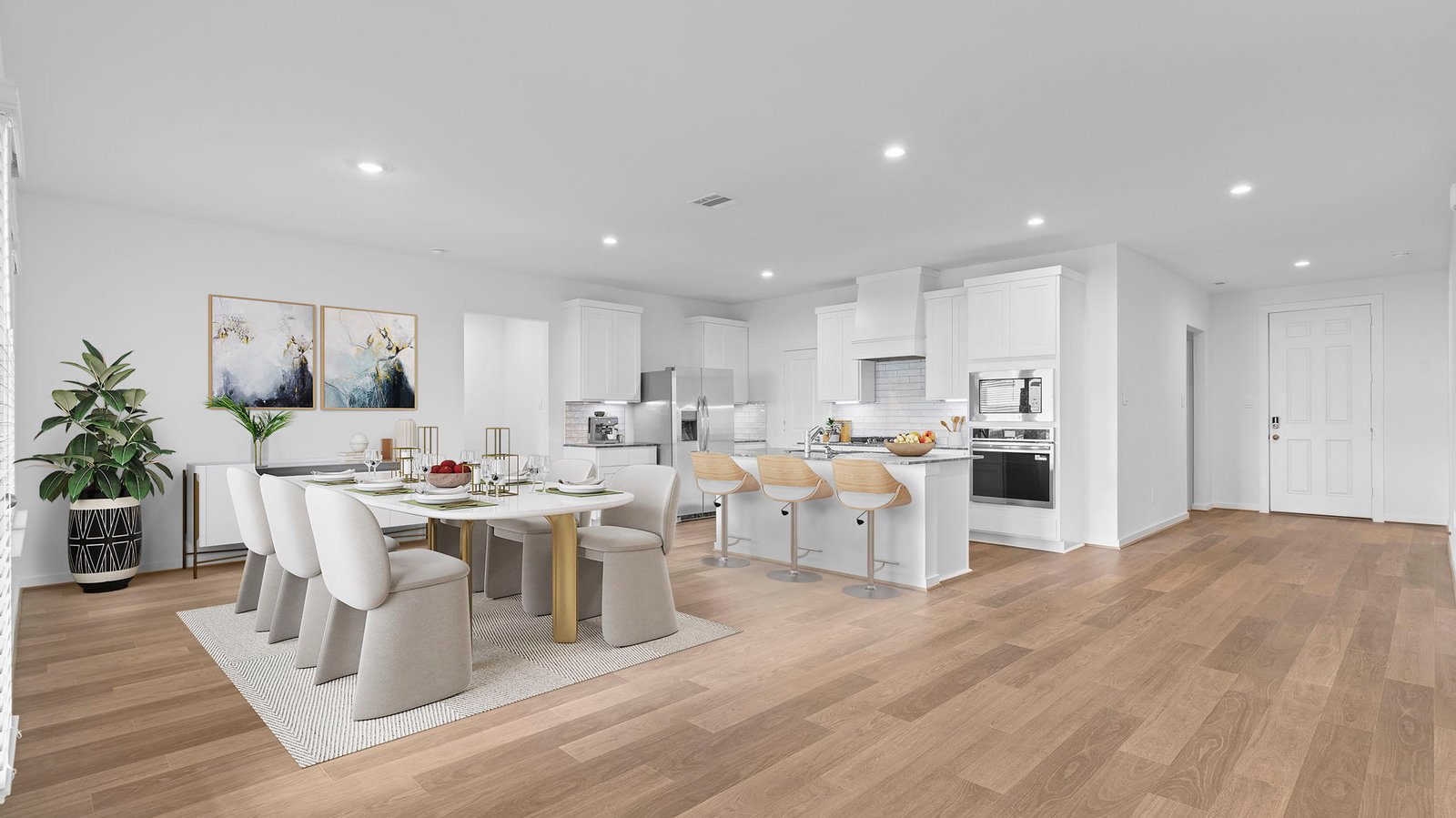 open concept dining and kitchen