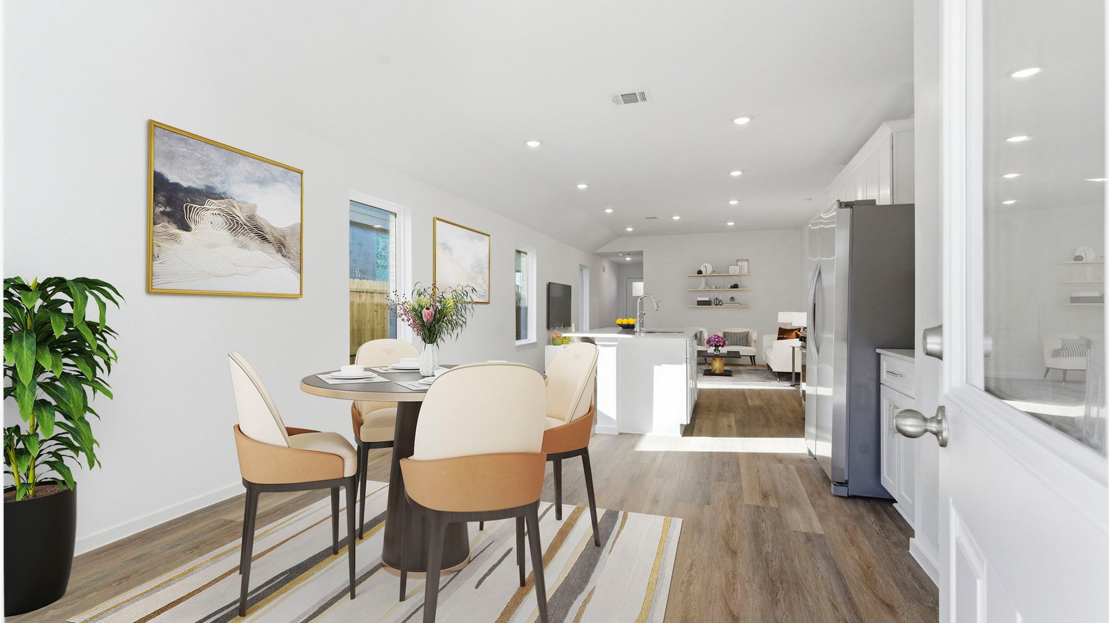 open concept dining room