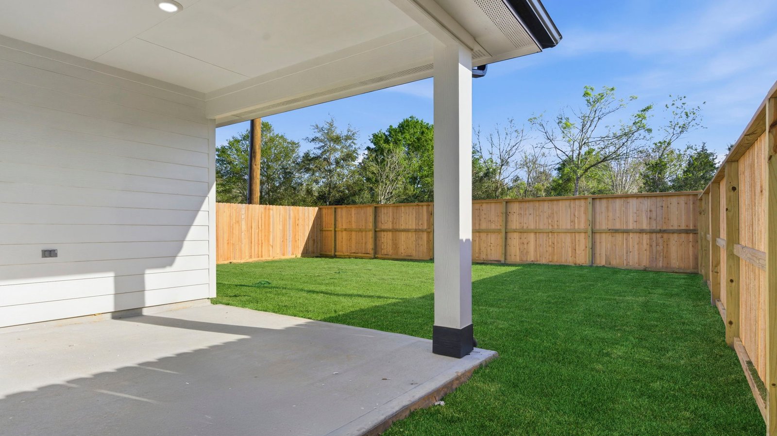 Covered back patio for relaxing
