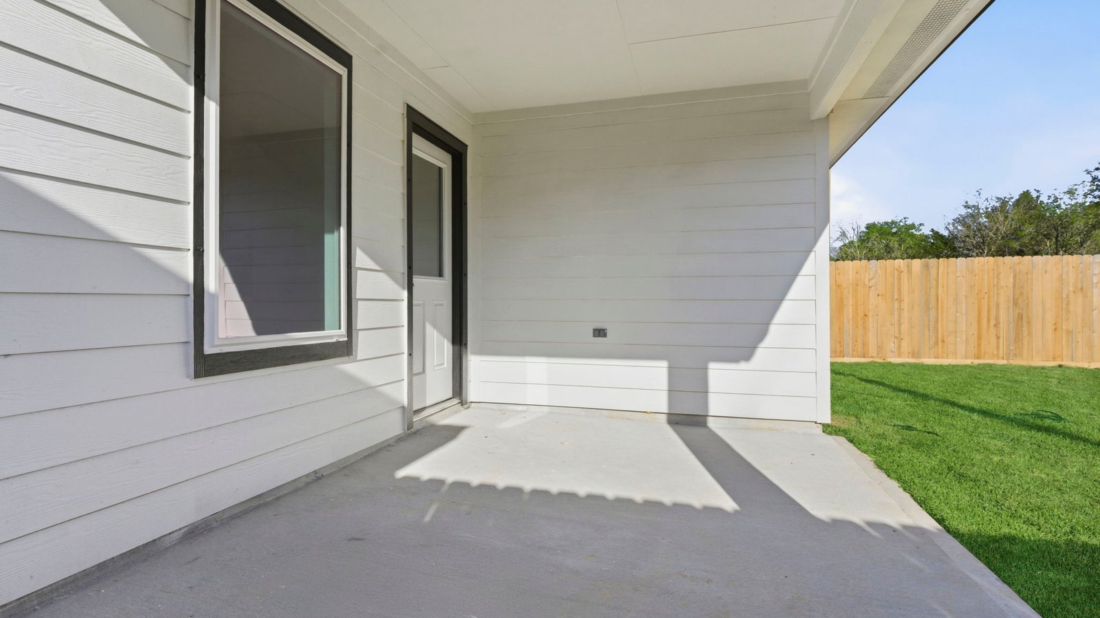 Covered back patio for relaxing