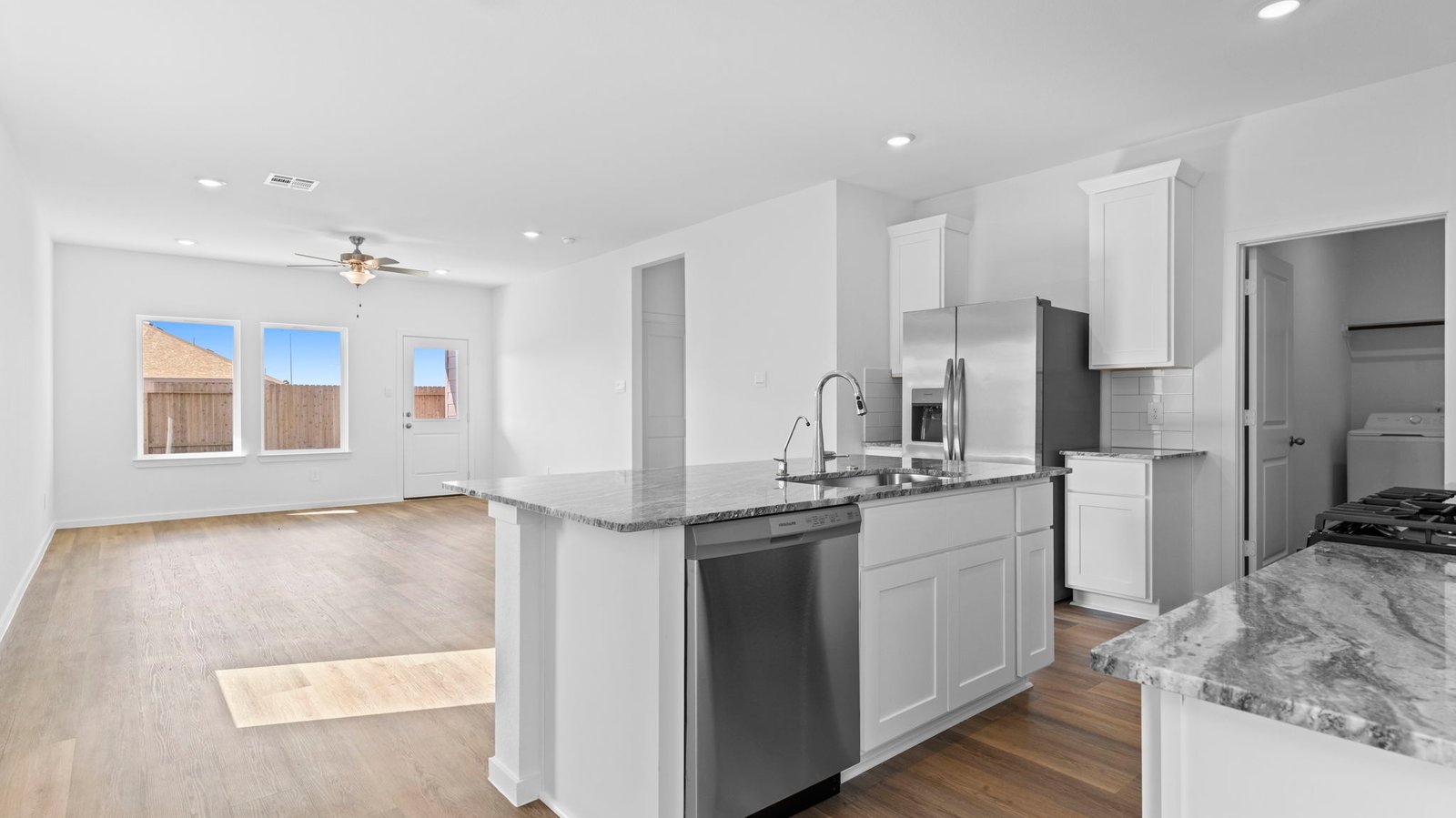 open concept kitchen with island