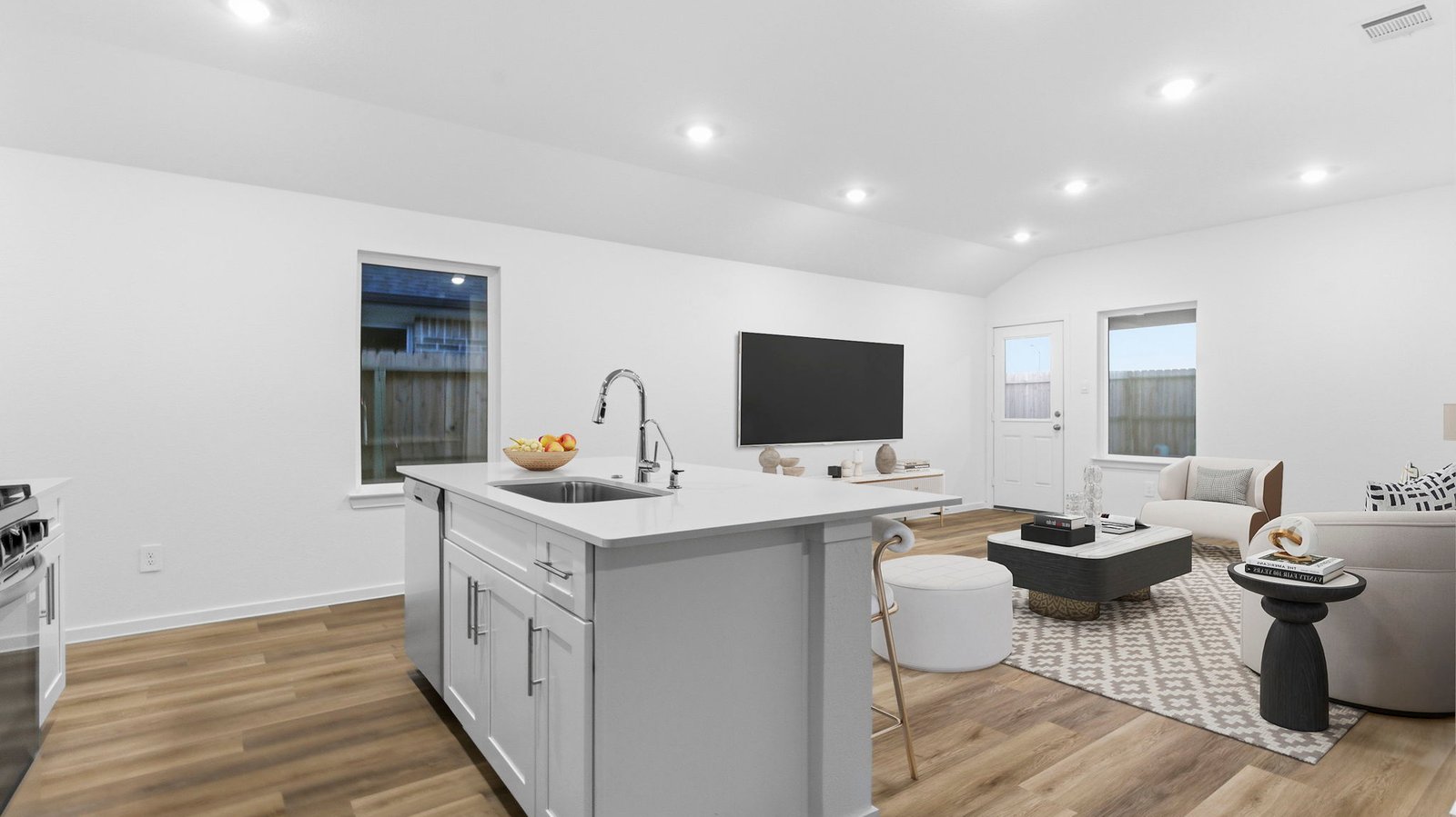 open concept kitchen with island