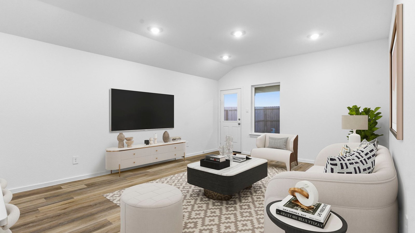 living room with one window