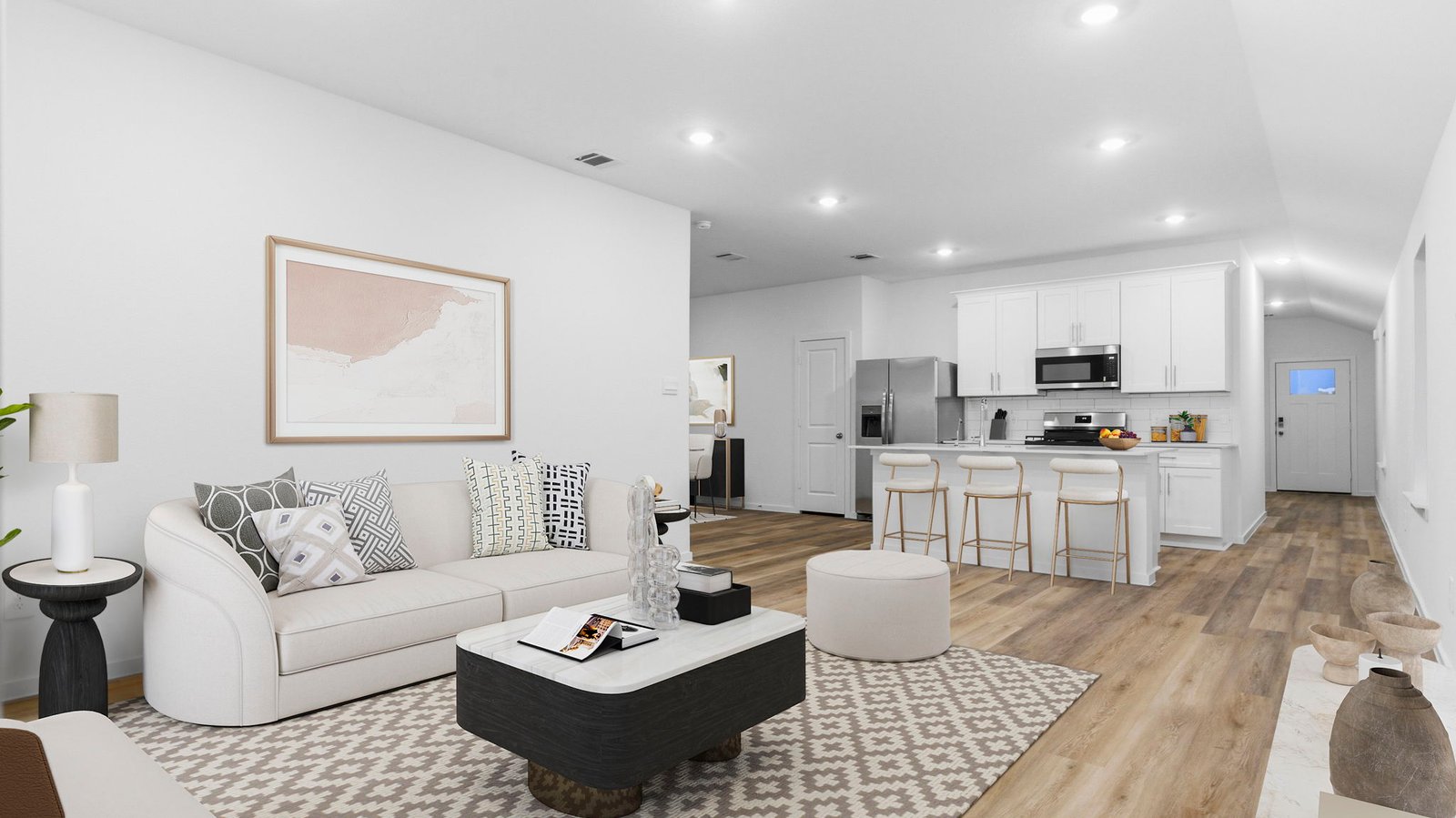 living room with one window