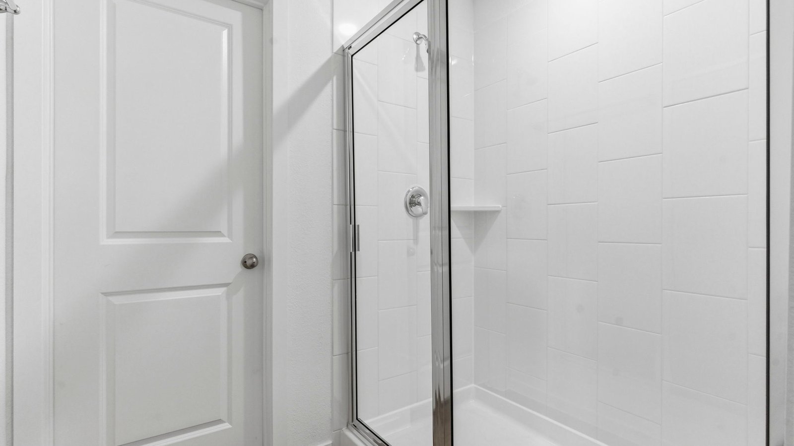 Primary bathroom with a glass-enclosed standing shower