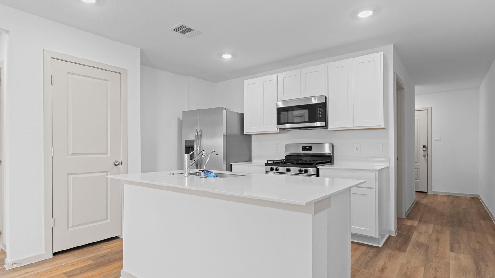 open concept kitchen with a large island