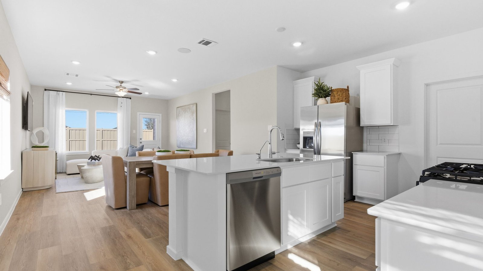 open concept kitchen with large island