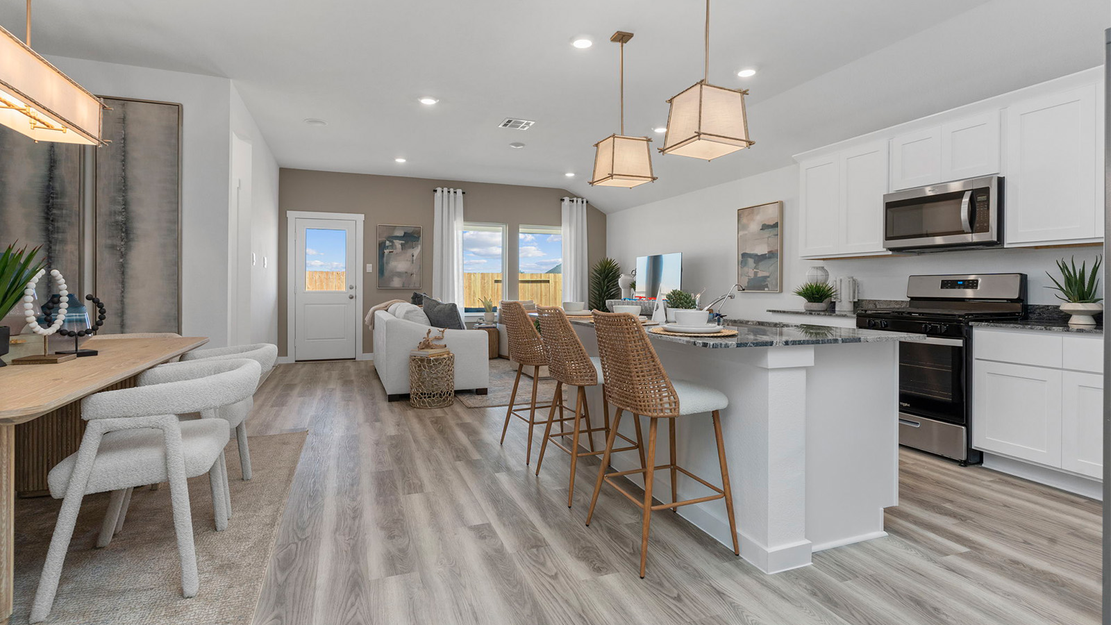 Open concept kitchen view