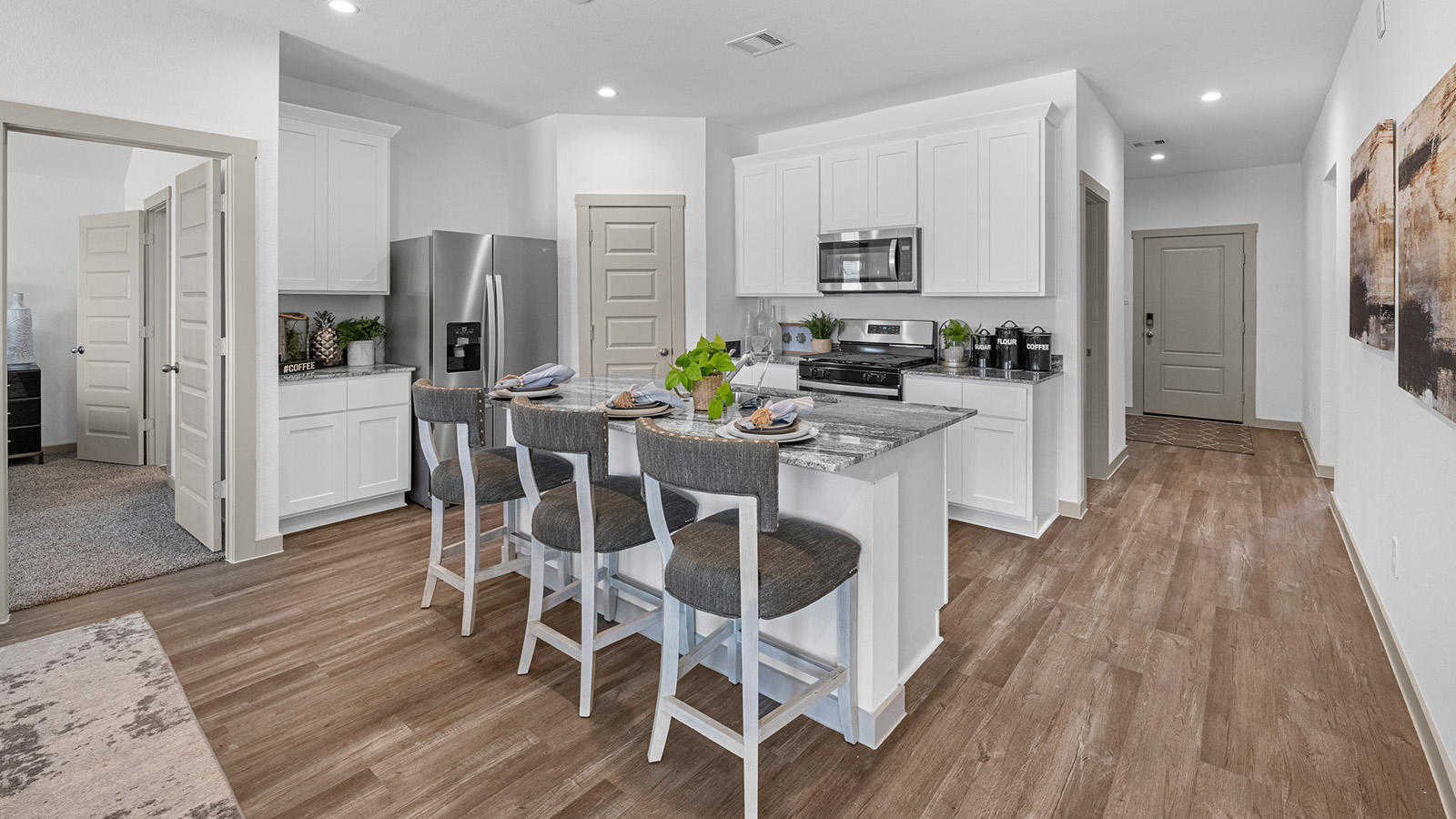 open concept kitchen with large island