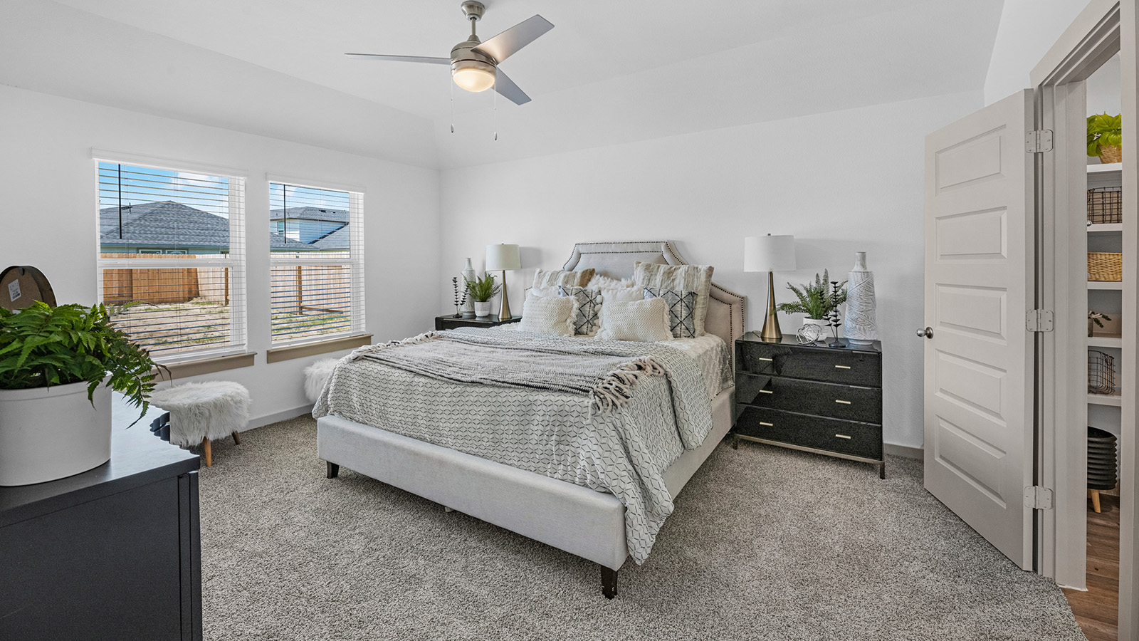 primary bedroom with large window