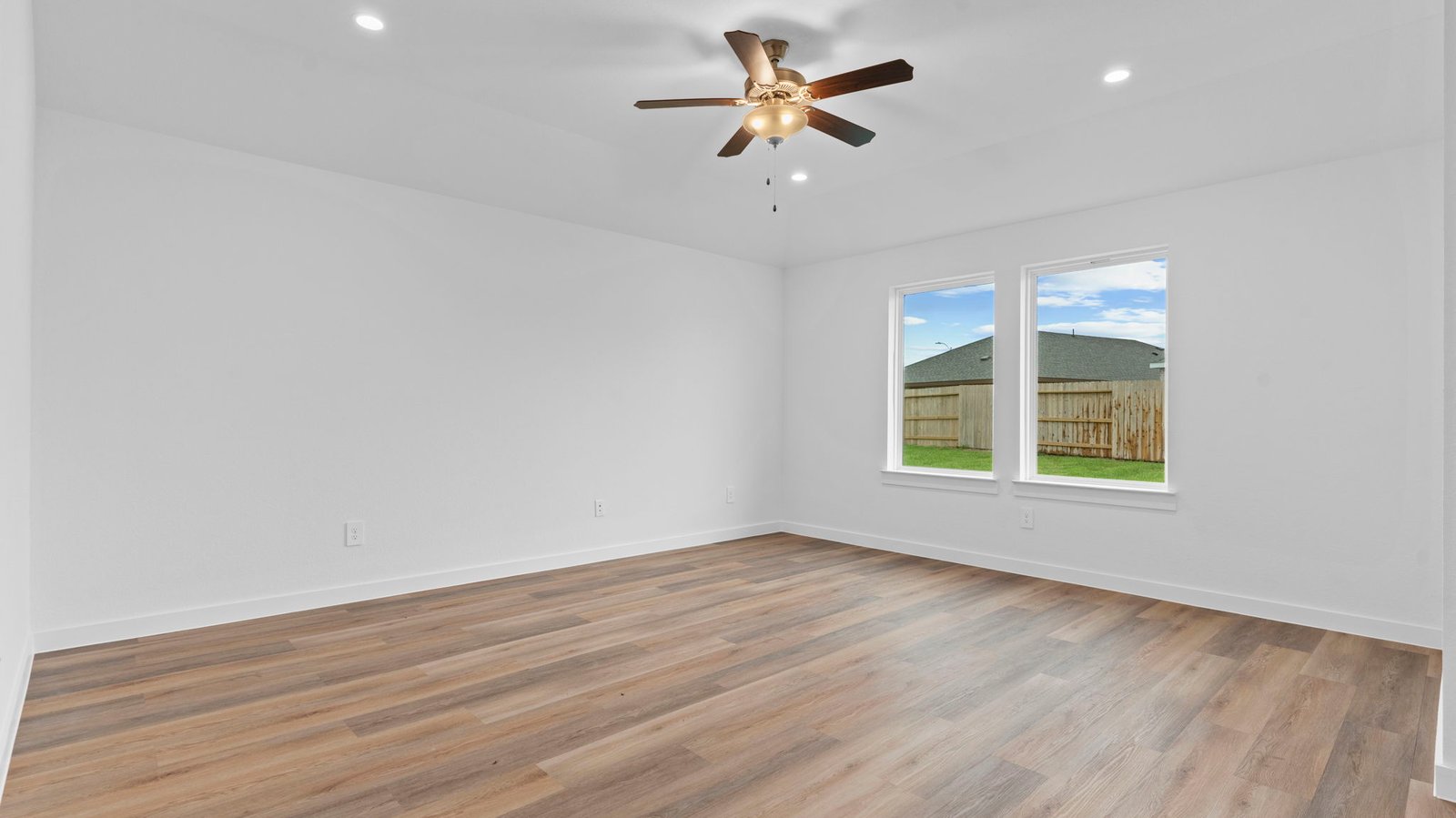 living room with large window
