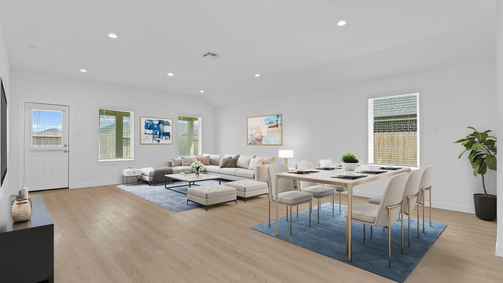 open concept dining and living room