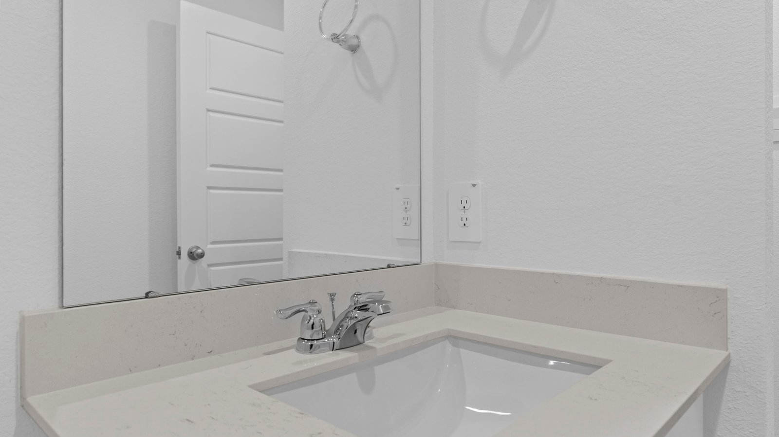 secondar y bathroom vanity with one sink