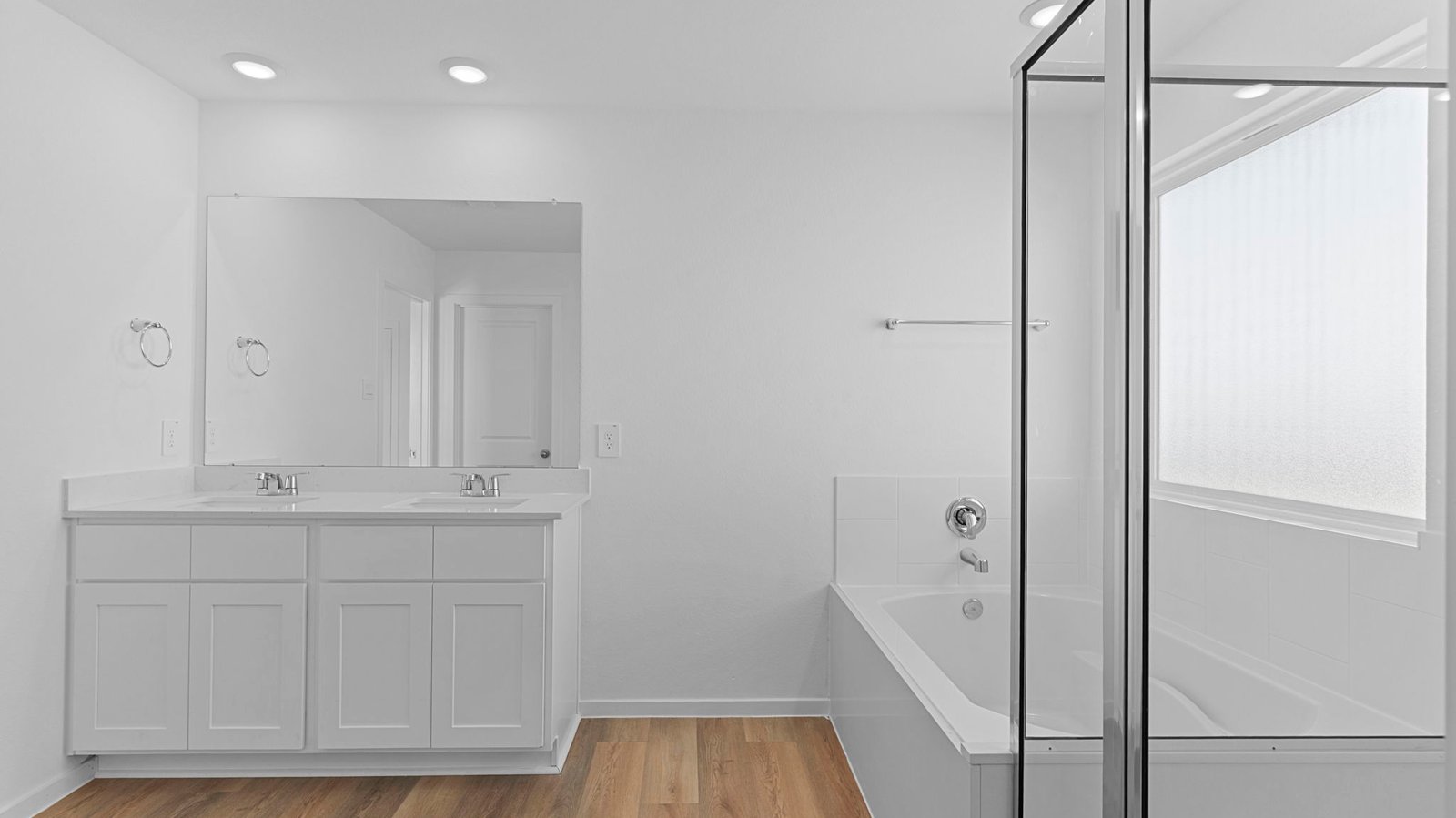 primary bathroom with one window