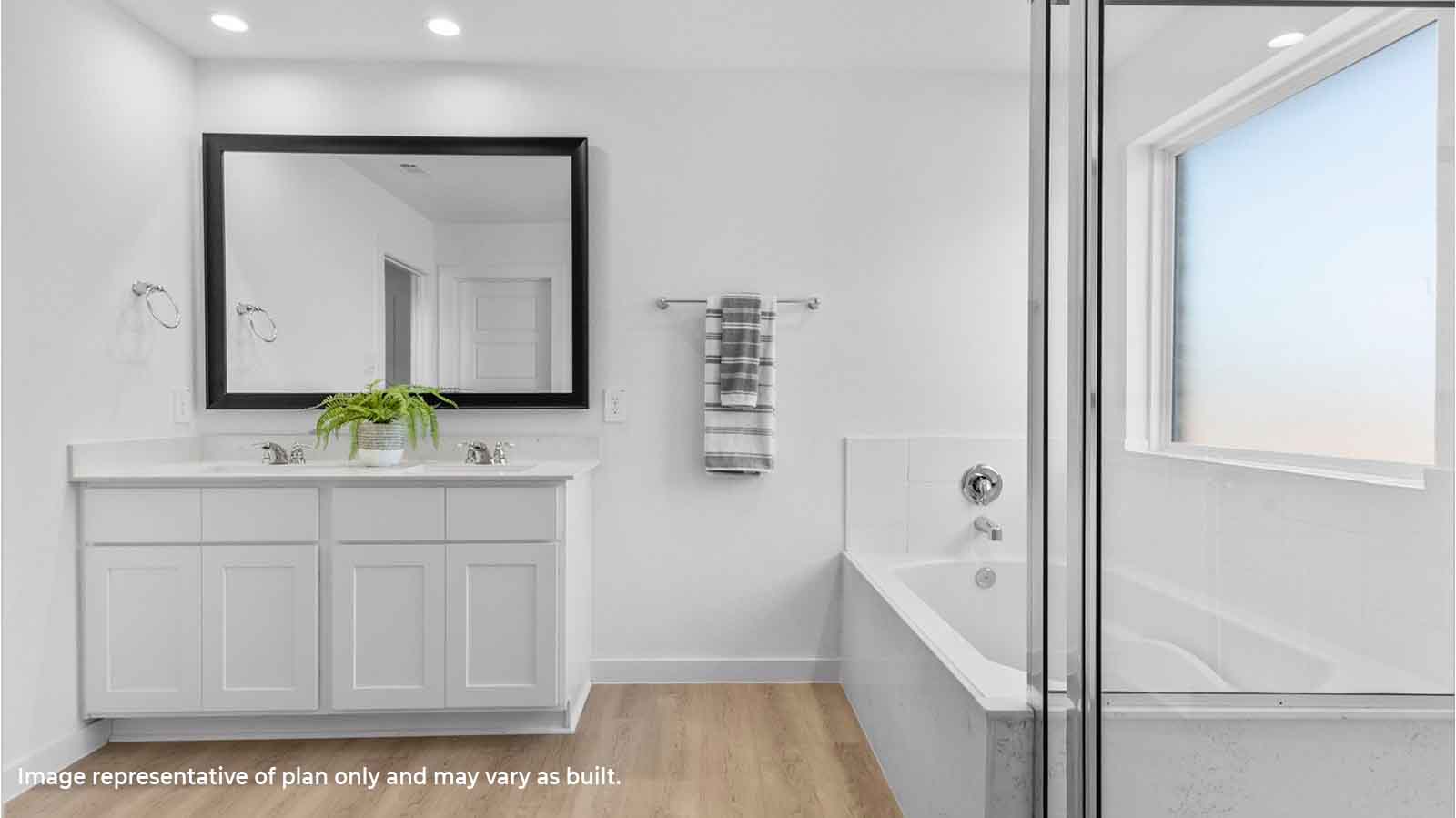 primary bathroom with one window