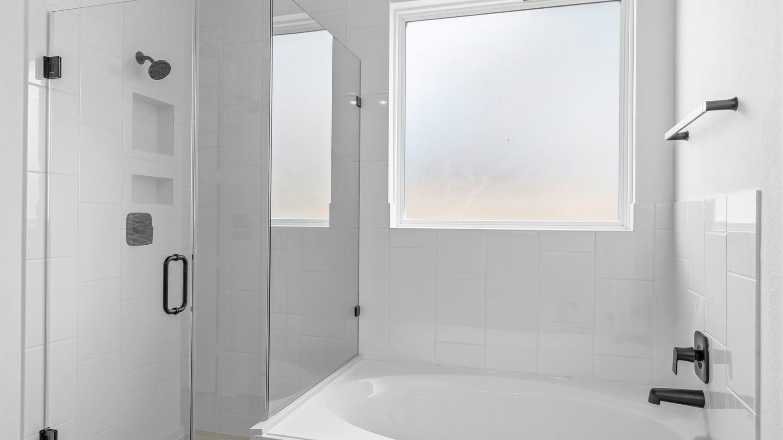 primary bathroom tub and shower