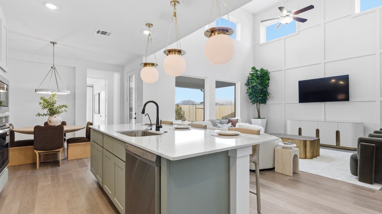 open concept kitchen and living room