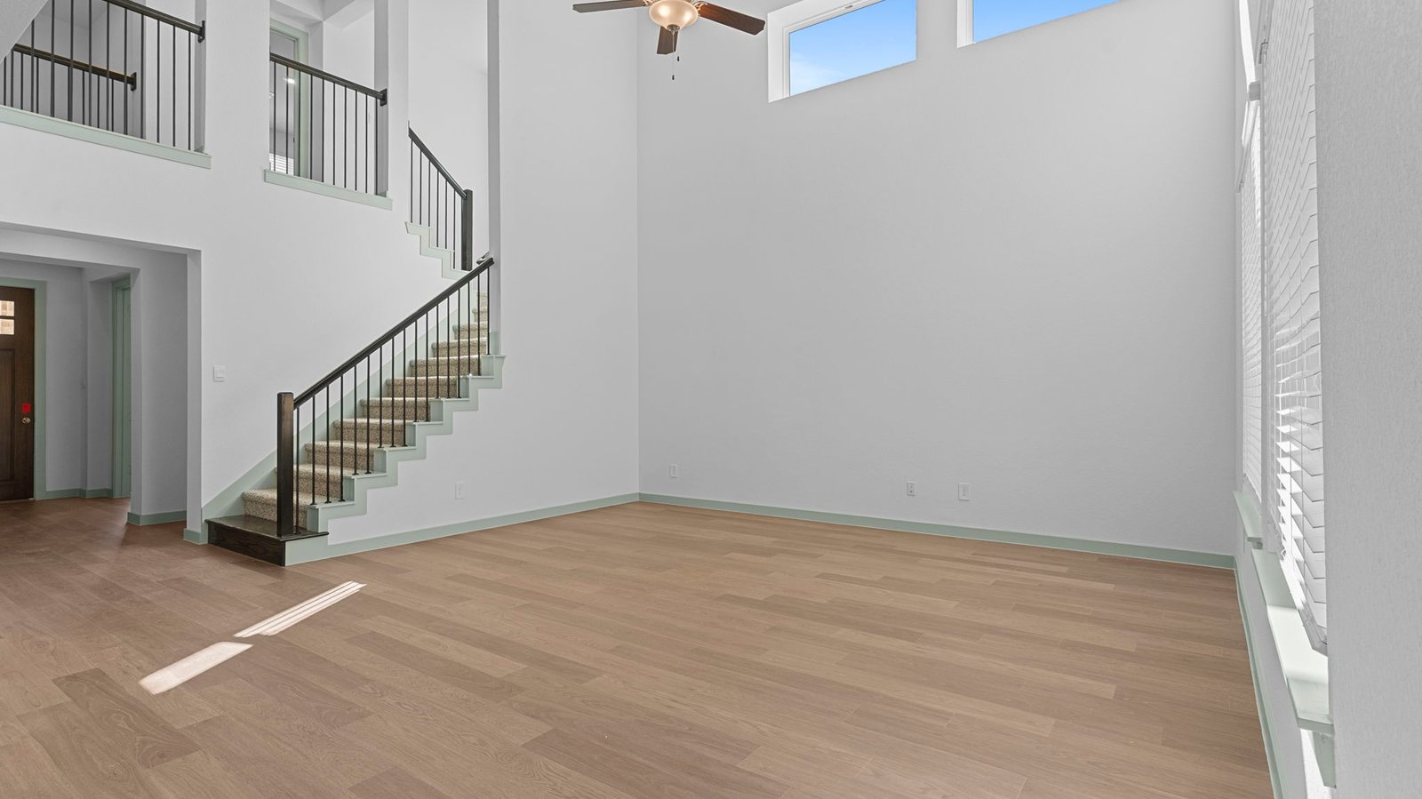 two story open living room