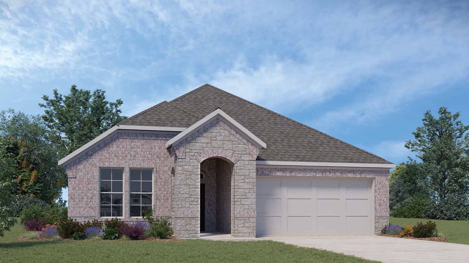fannin one story brick home rendering