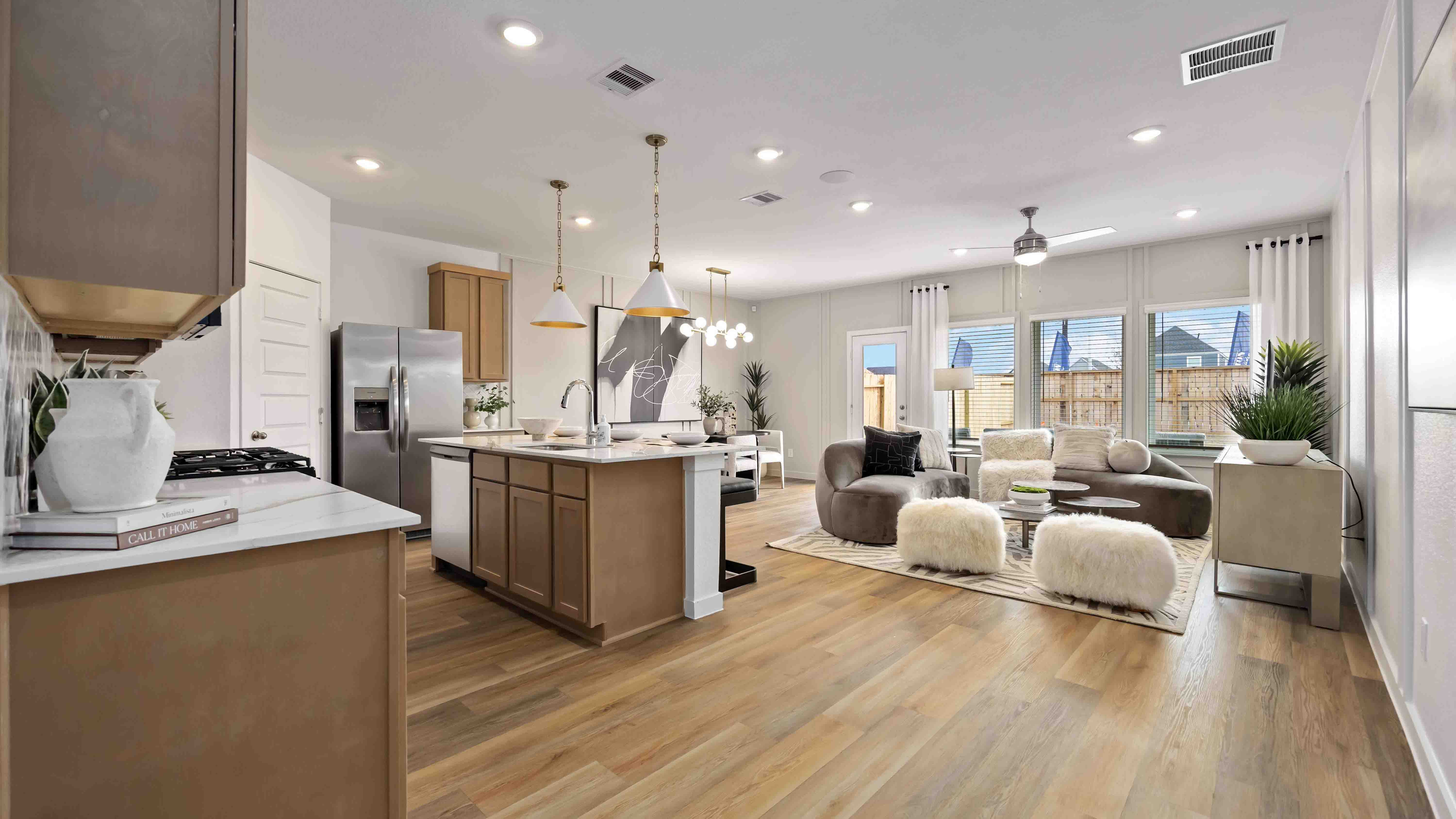 kitchen island - a spacious island offers bar seating perfect for dining or entertaining