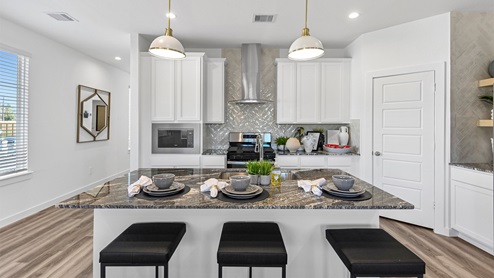 center island with granite counter tops