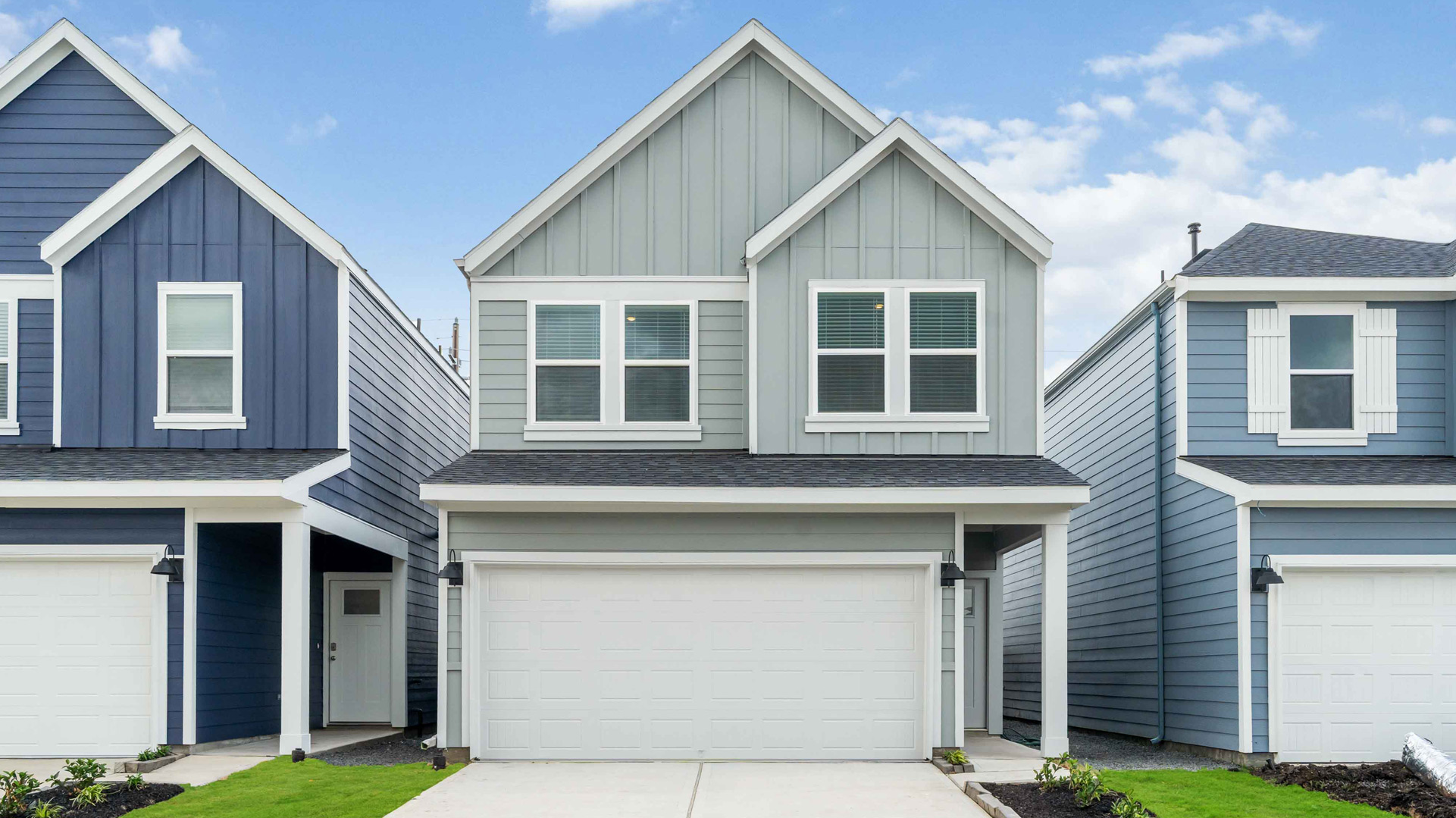 hibiscus plan exterior elevation, a two story home with a two car garage