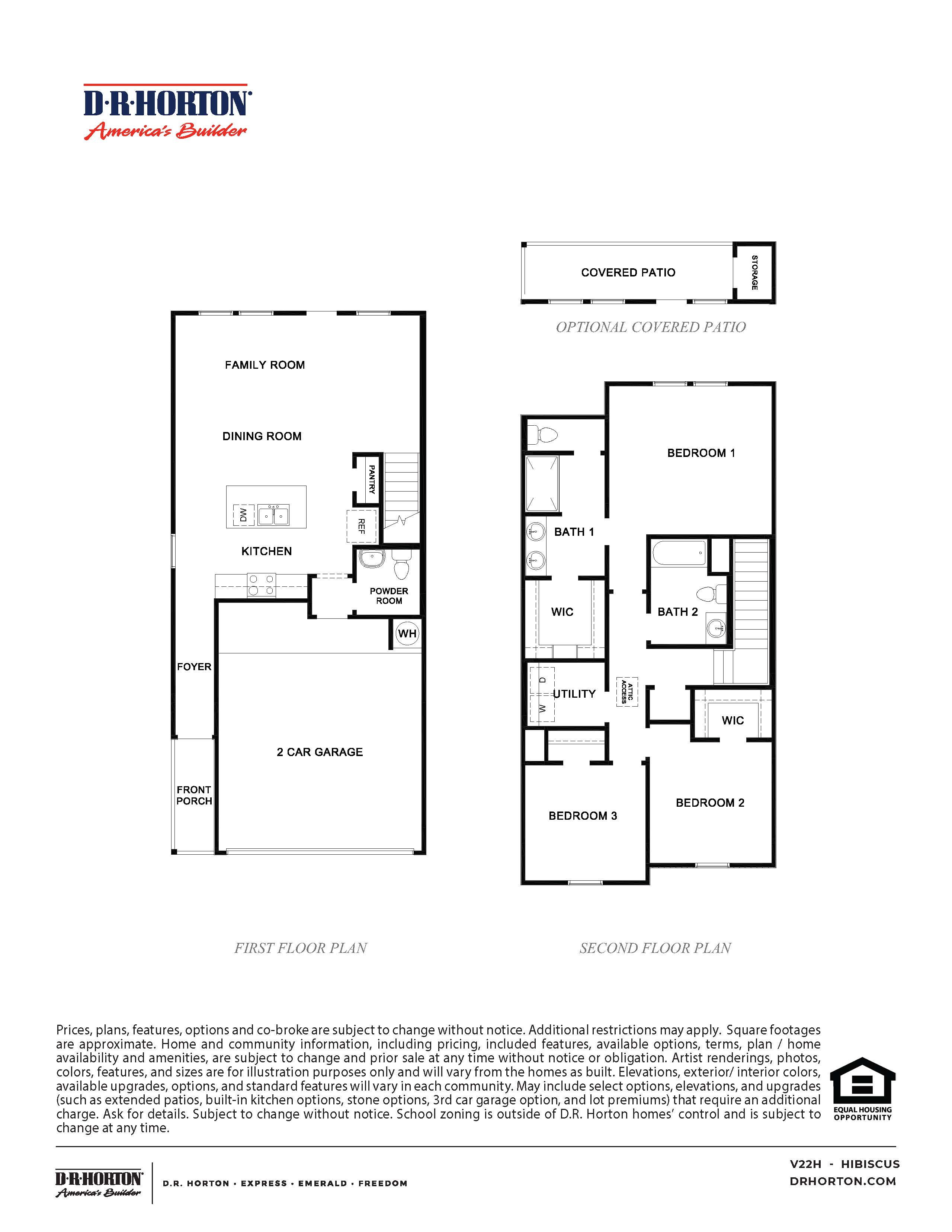 hibiscus floor plan with three bedrooms