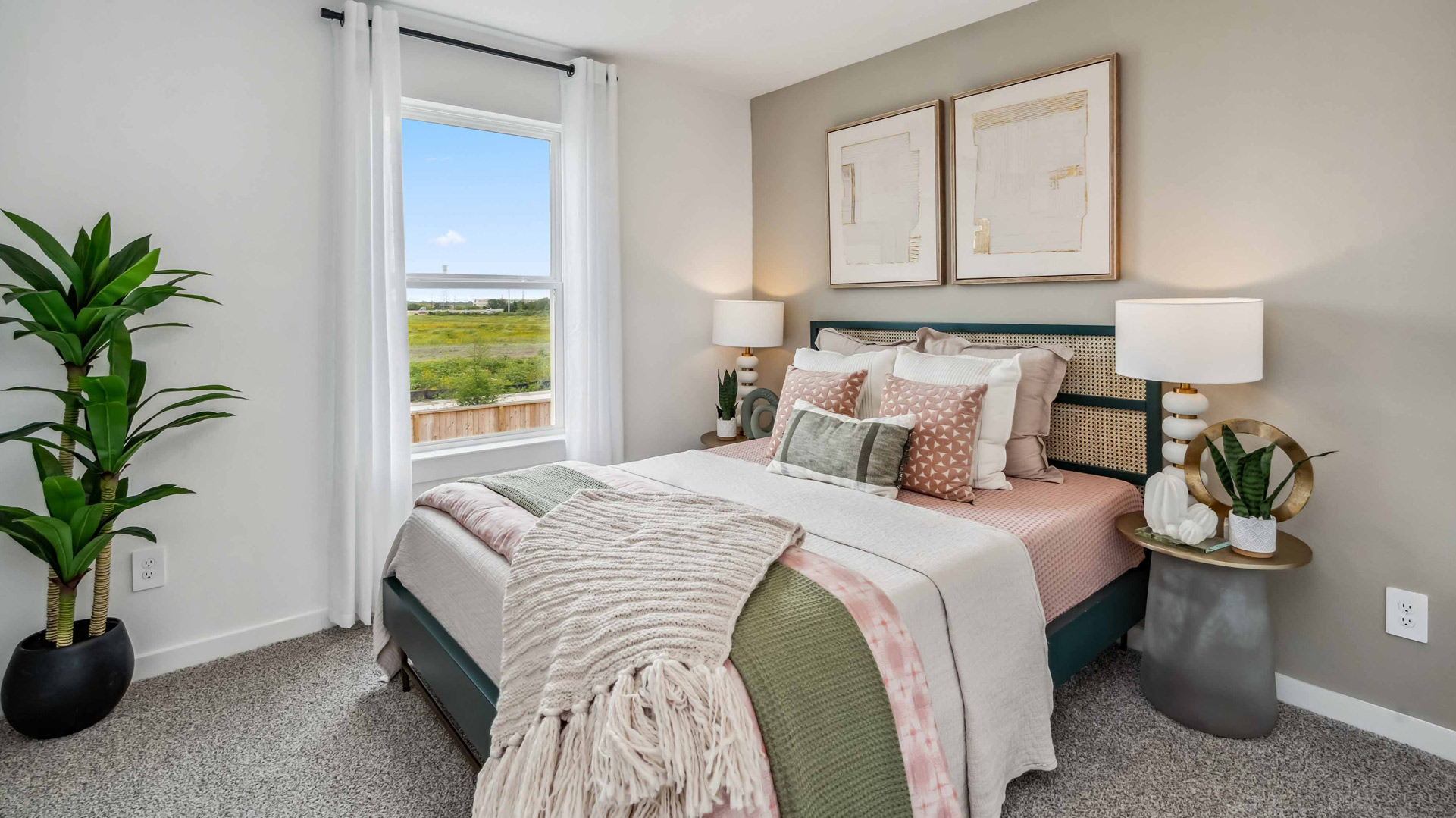a second bedroom upstairs has a window for natural light