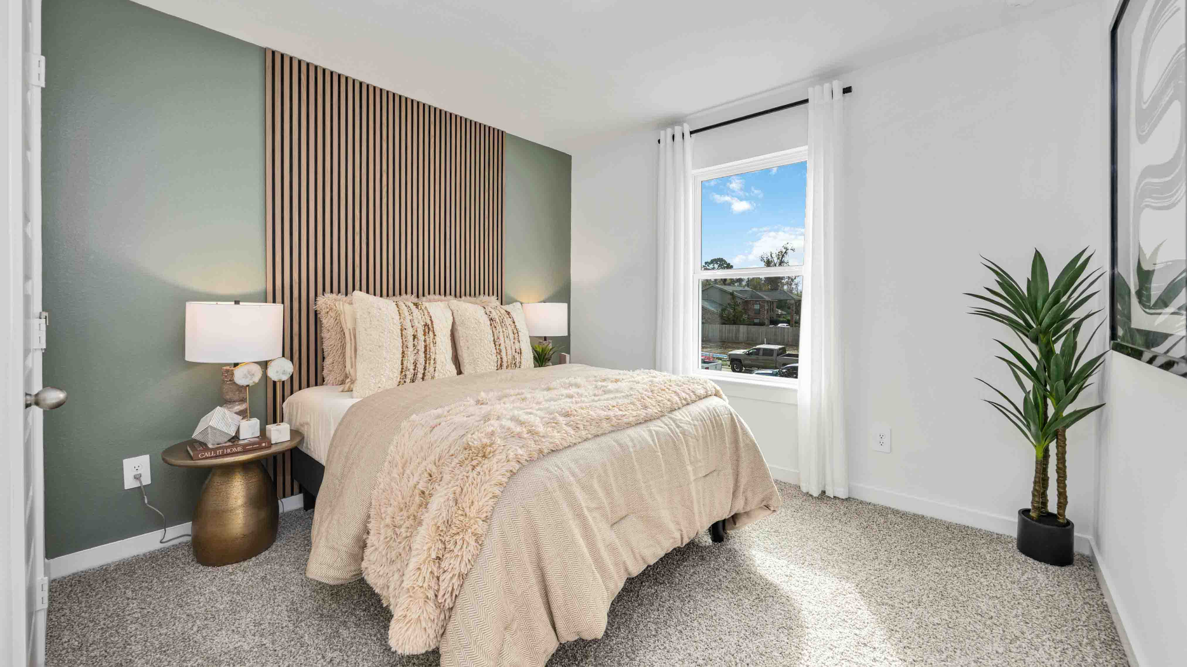 a second bedroom upstairs has a window for natural light