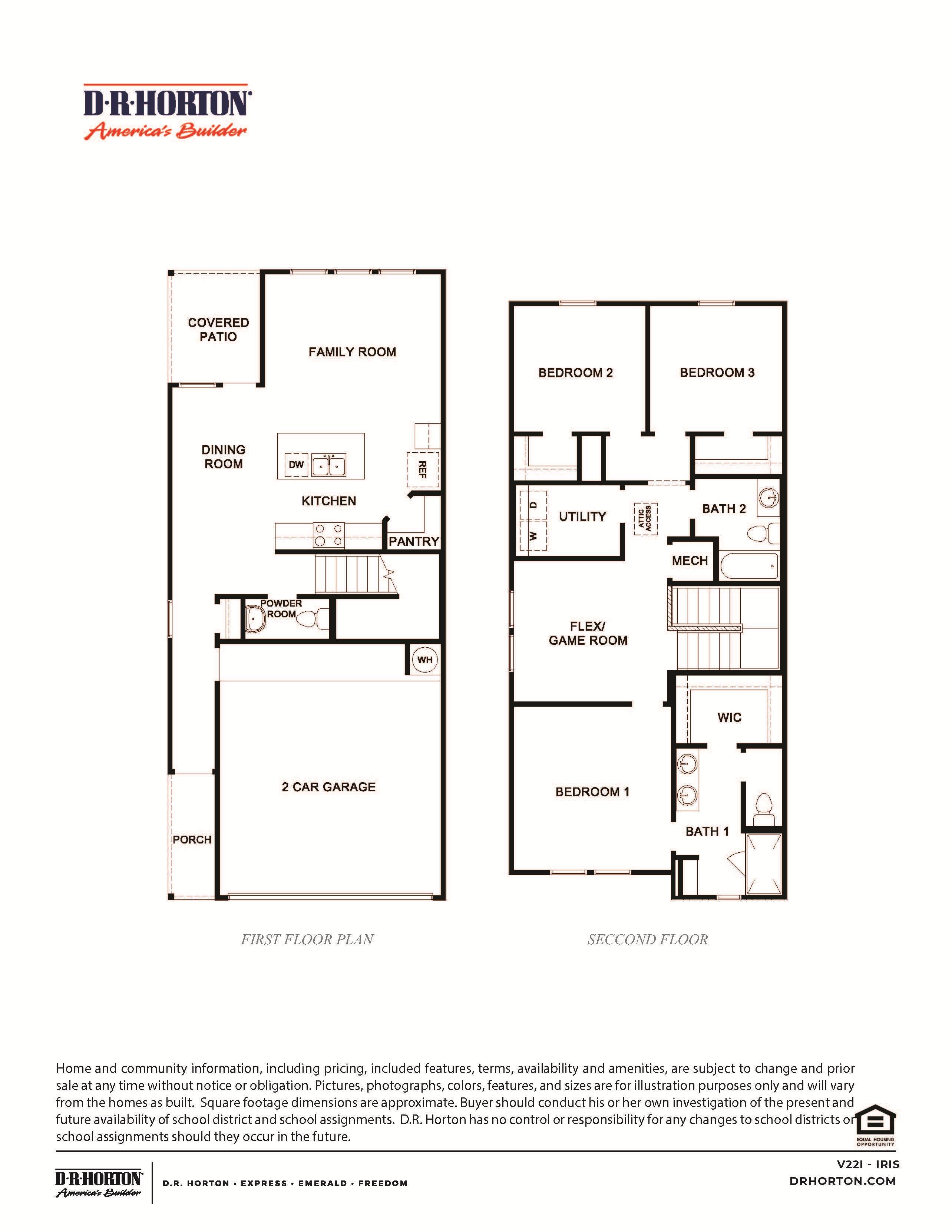the iris floor plan with three bedrooms