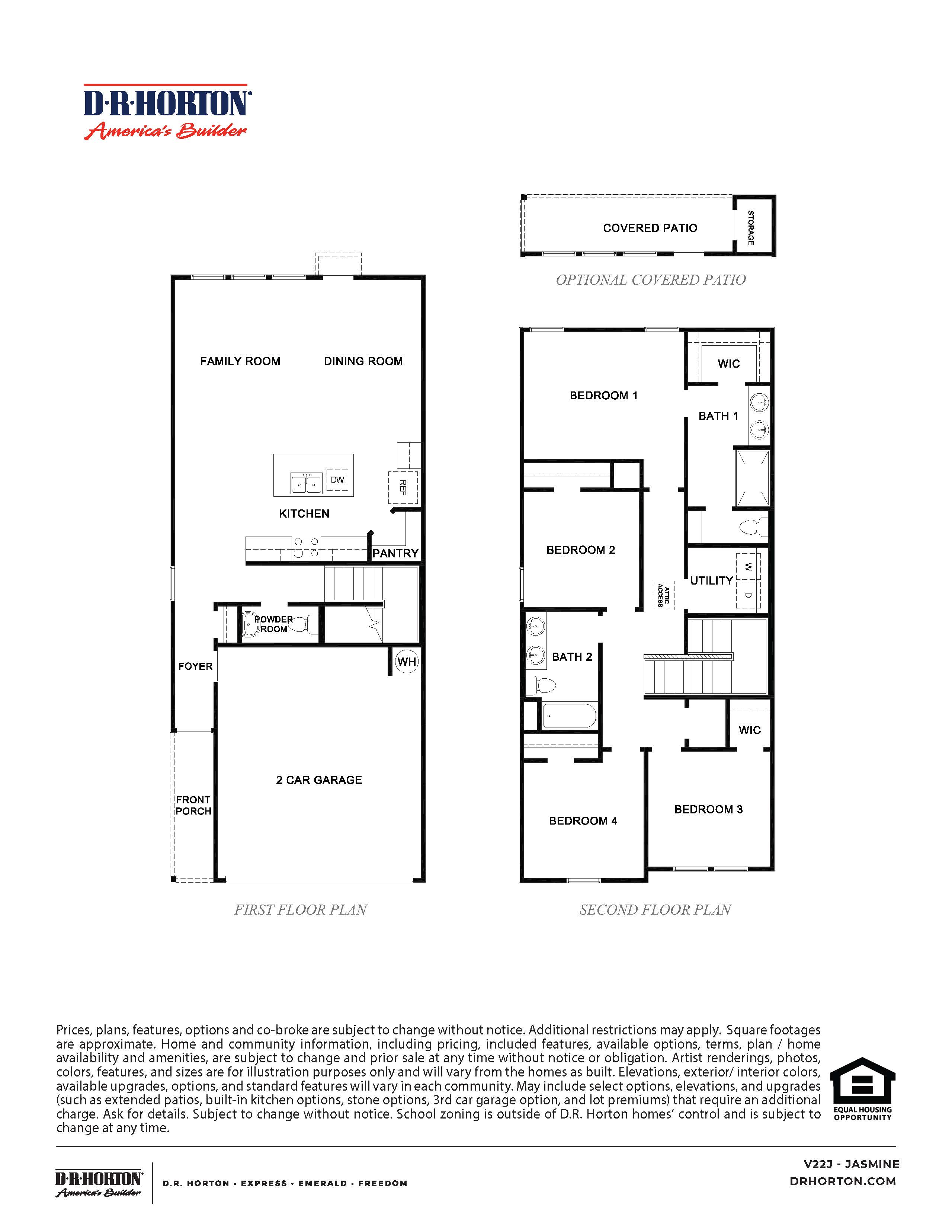 jasmine floor plan with three bedrooms and two and a half bathrooms