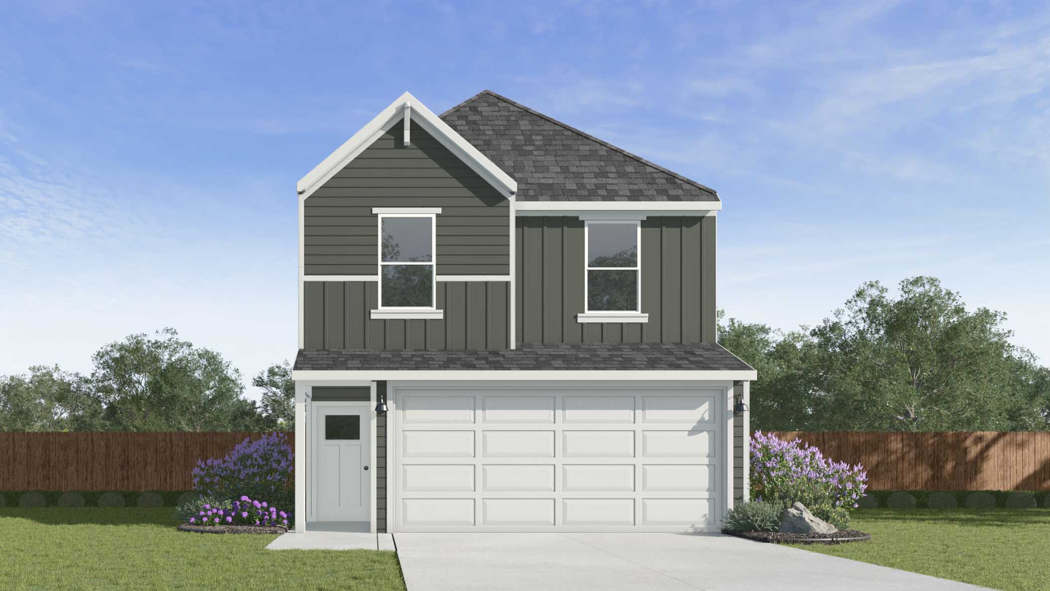 two-story home with siding and a two-car garage