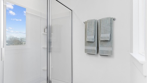 Primary bathroom with standing shower