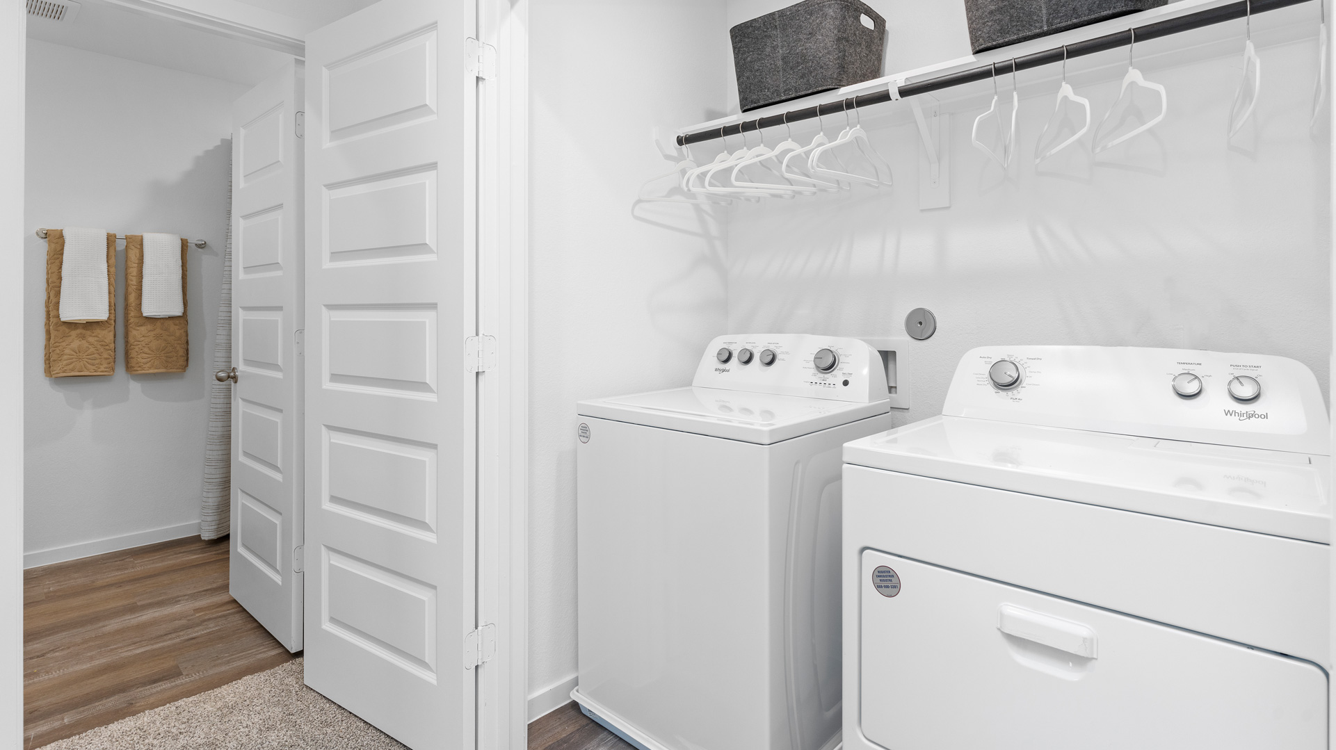 the laundry room is conveniently located upstairs between all bedrooms